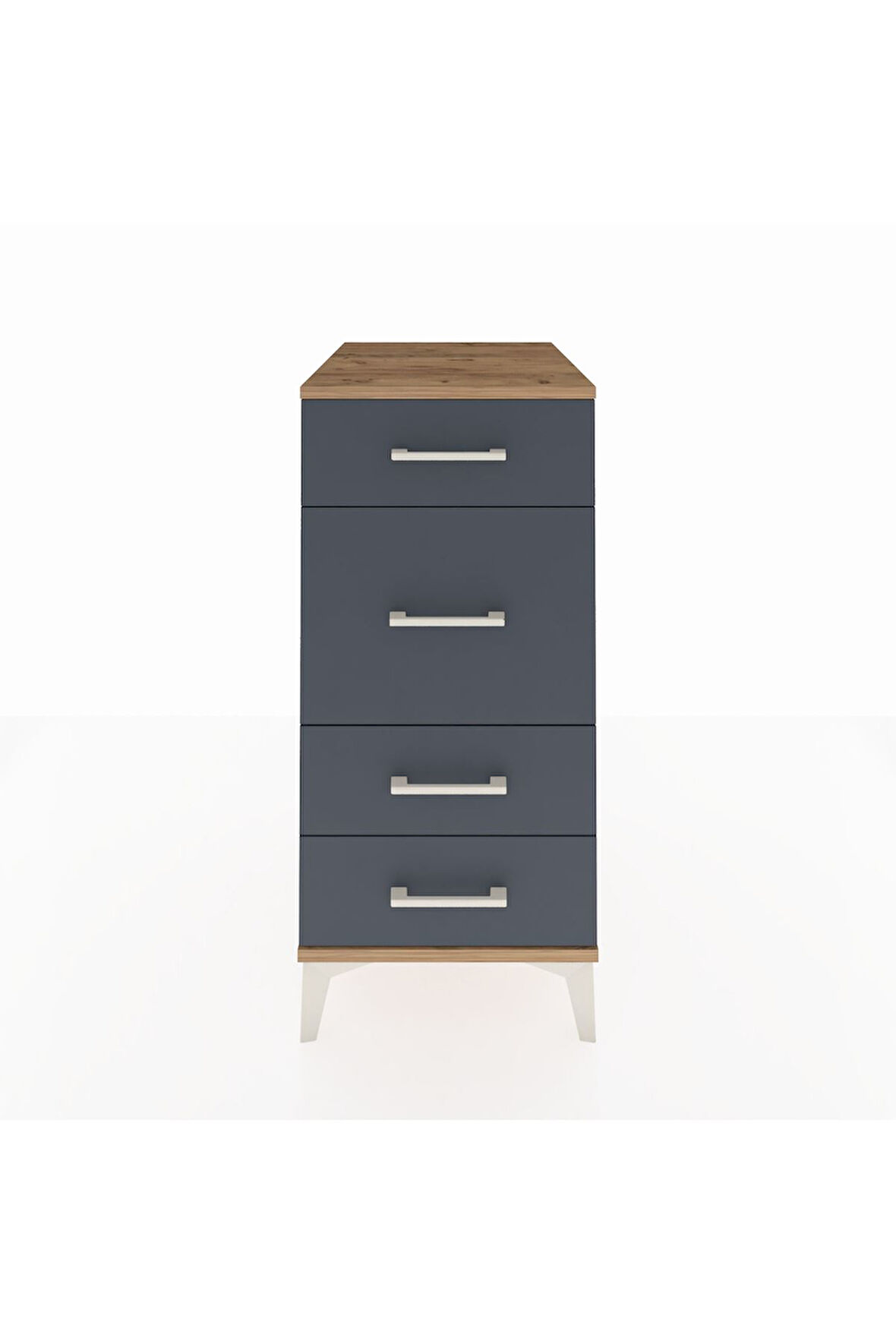 Kronos Komodin 4 Çekmeceli 44x59x96 Çam-Antrasit