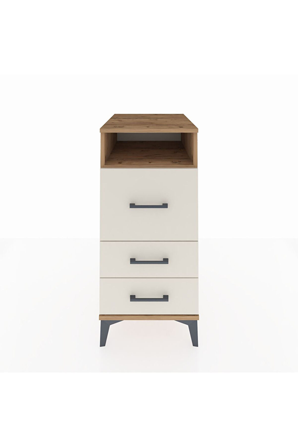Kronos Komodin Tek Raflı 3 Çekmeceli 44x59x96 Çam-Aytaşı
