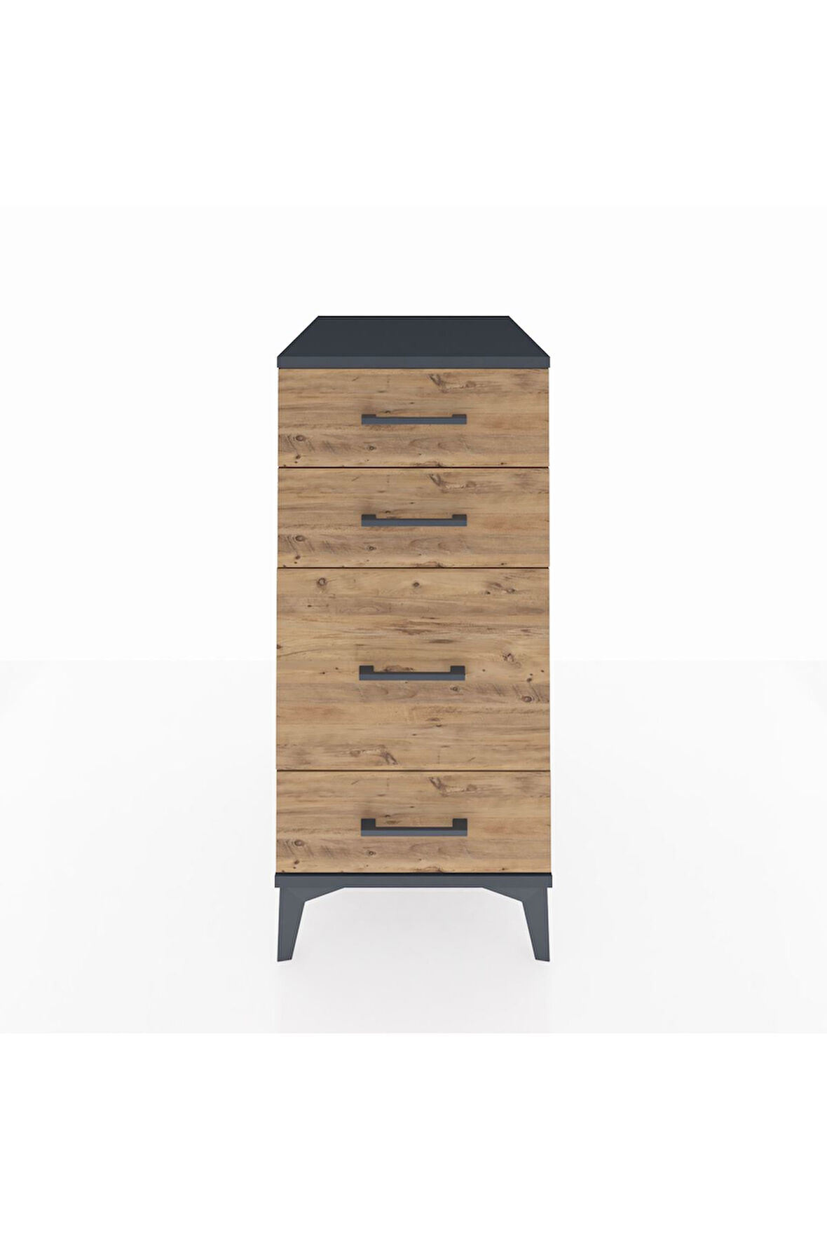 Kronos Komodin 4 Çekmeceli 44x59x96 Antrasit-Çam