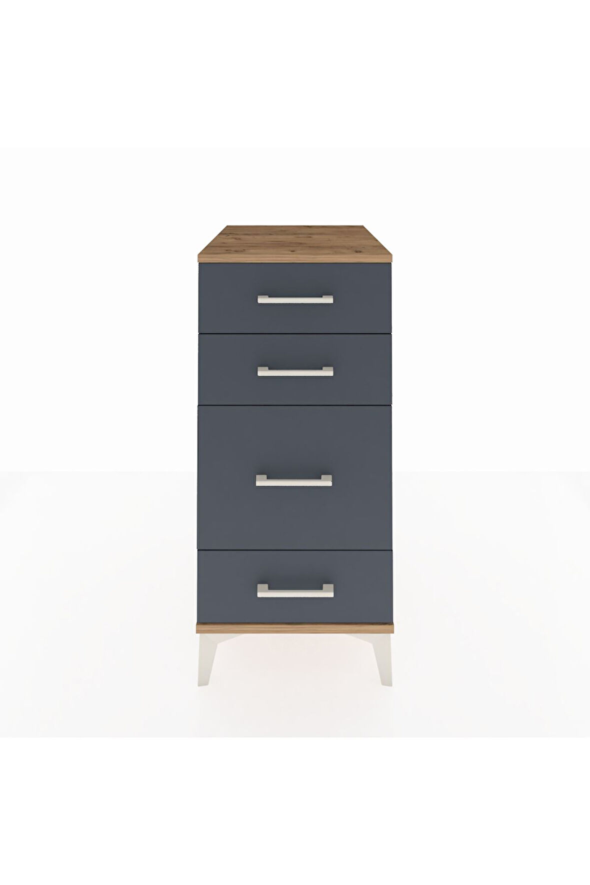 Kronos Komodin 4 Çekmeceli 44x59x96 Çam-Antrasit