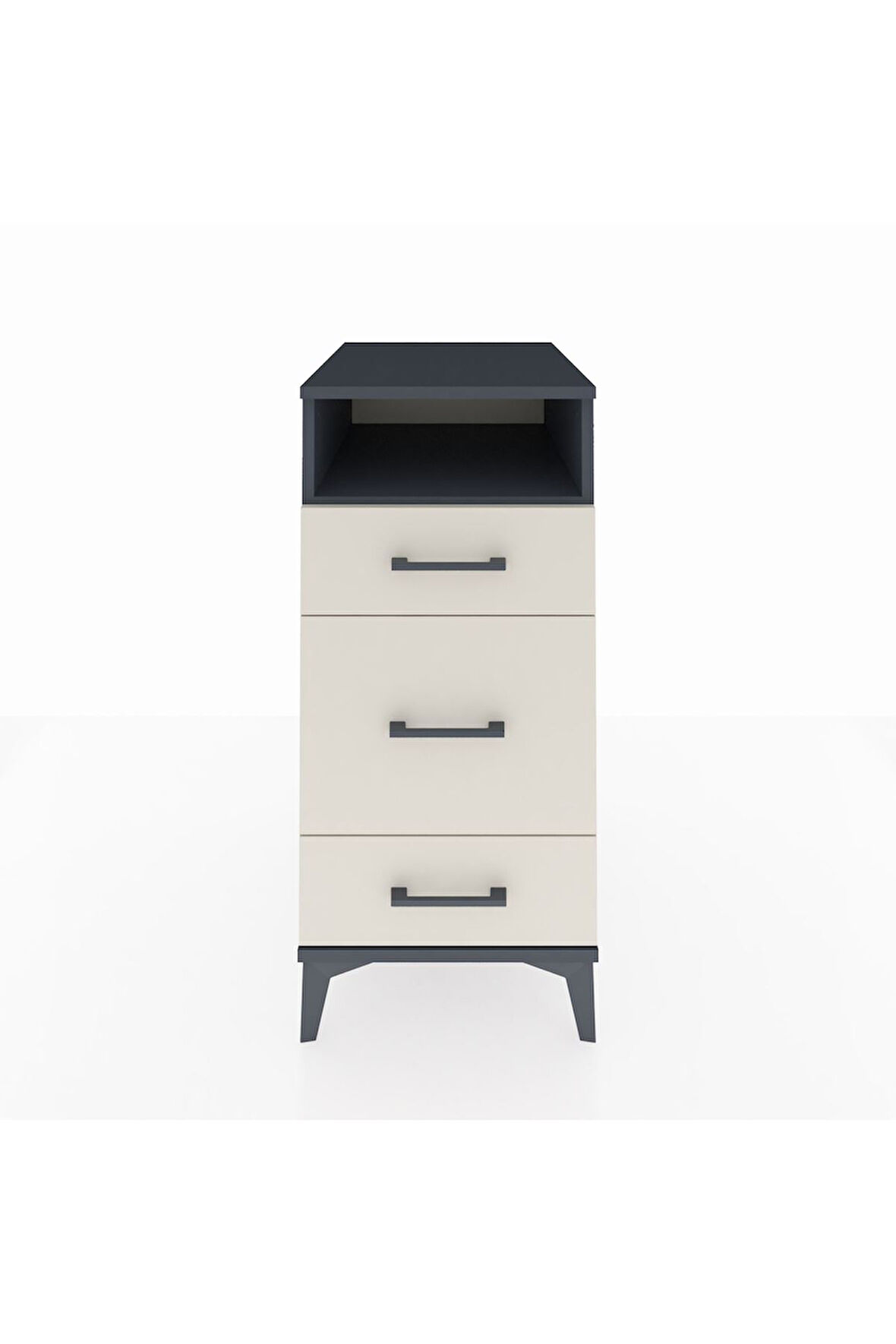 Kronos Komodin Tek Raflı 3 Çekmeceli 44x59x96 Antrasit-Aytaşı