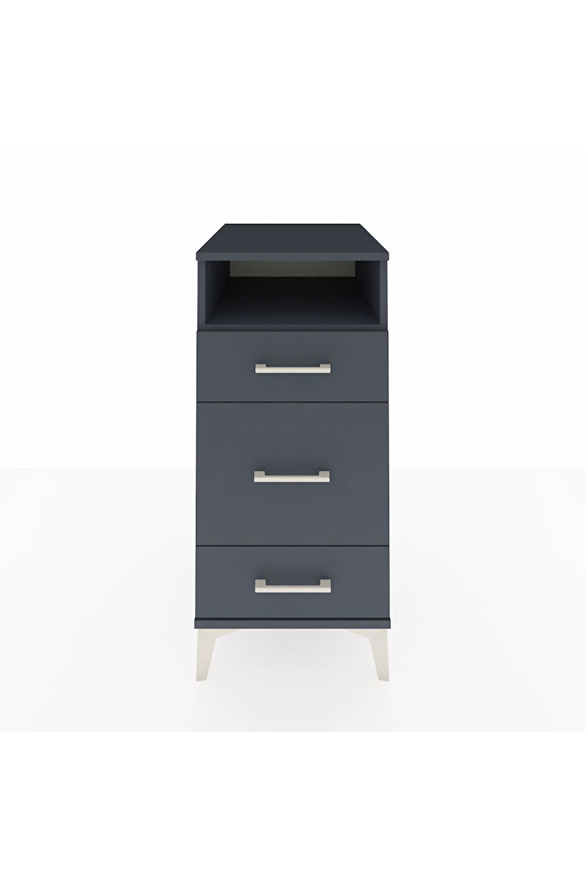 Kronos Komodin Tek Raflı 3 Çekmeceli 44x59x96 Antrasit-Antrasit