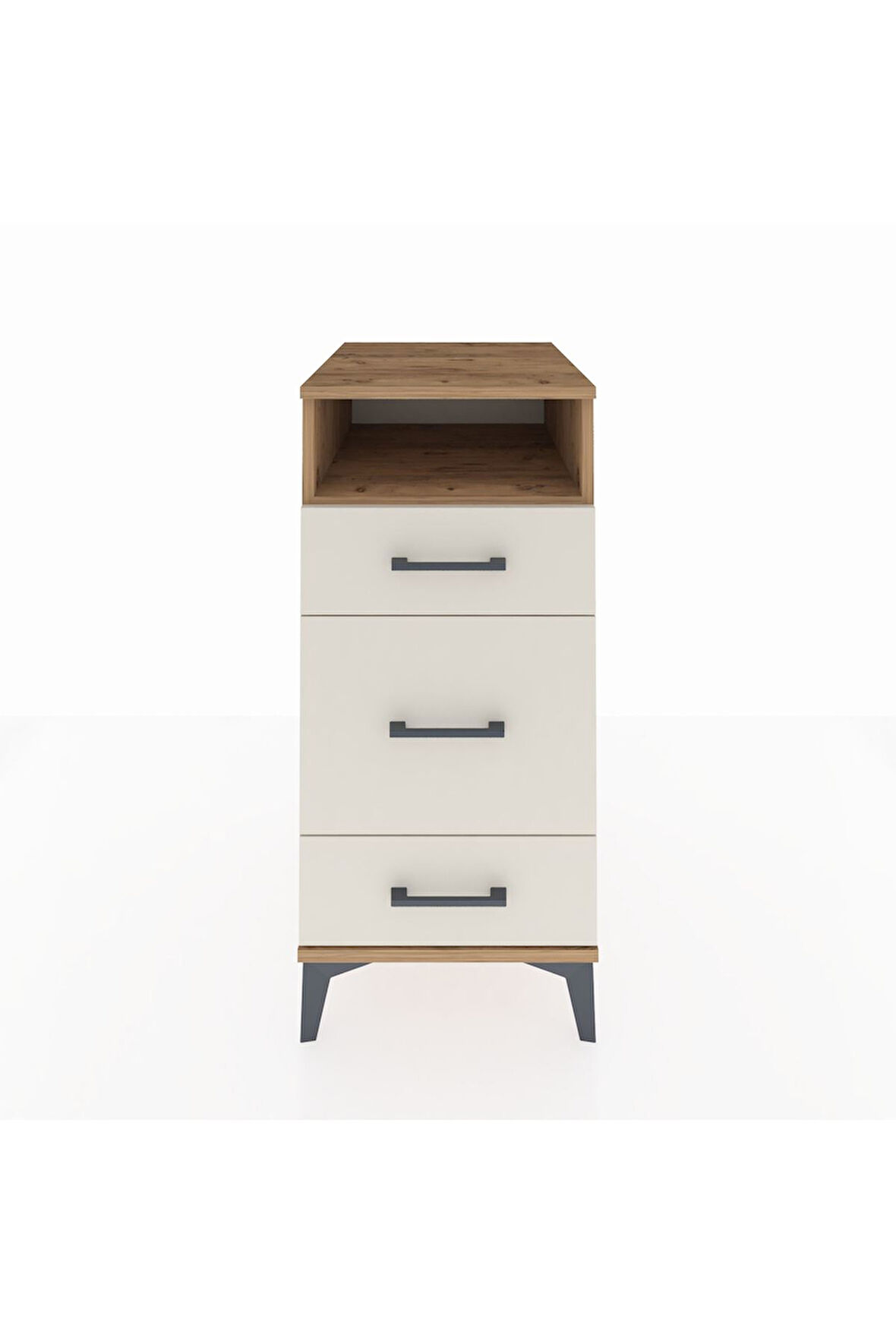 Kronos Komodin Tek Raflı 3 Çekmeceli 44x59x96 Çam-Aytaşı