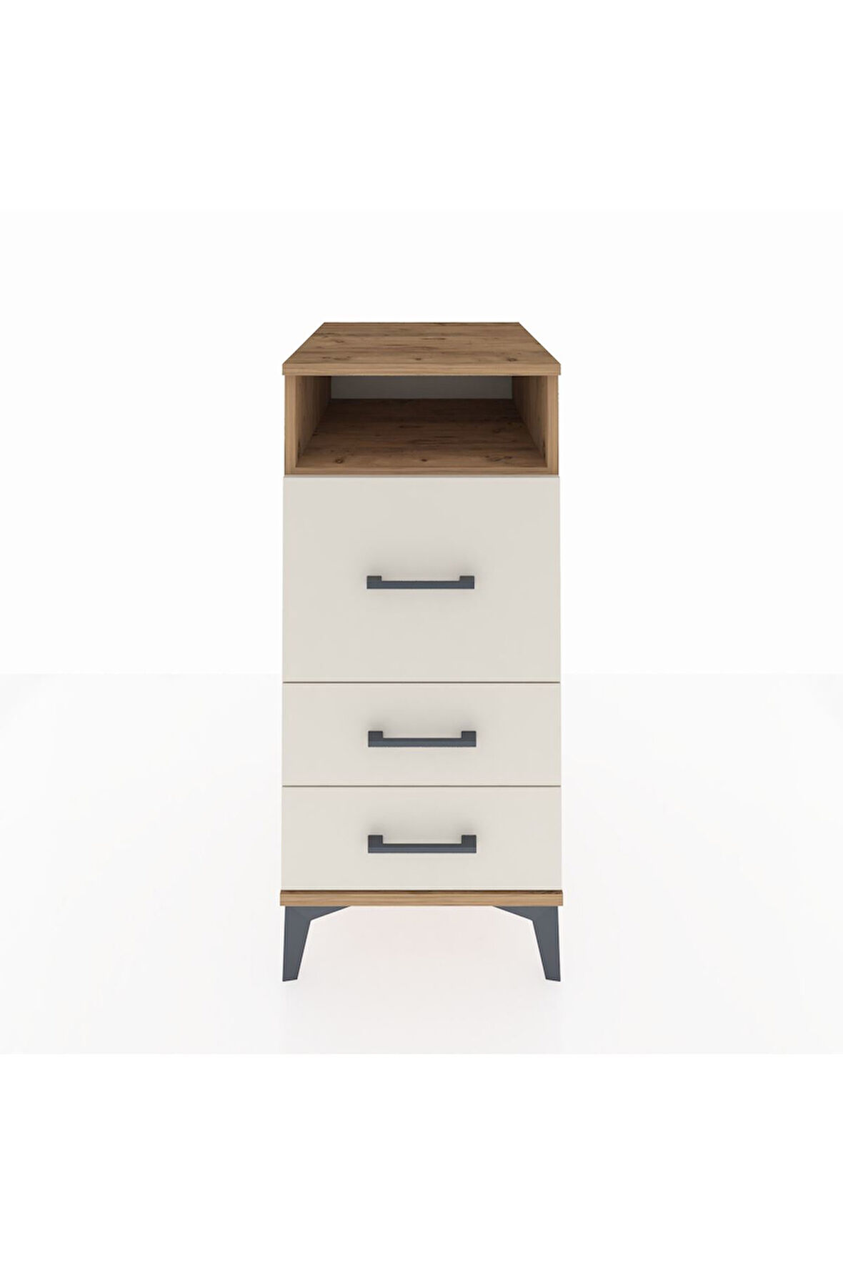 Kronos Komodin Tek Raflı 3 Çekmeceli 44x59x96 Çam-Aytaşı