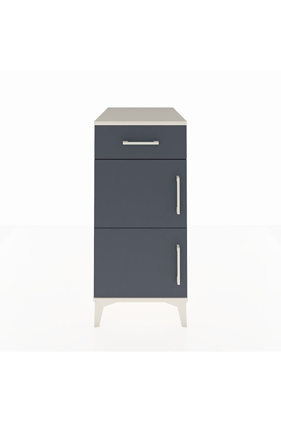 Kronos Komodin Tek Raflı Tek Çekmeceli 2 Kapaklı 44x59x96 Aytaşı-Antrasit