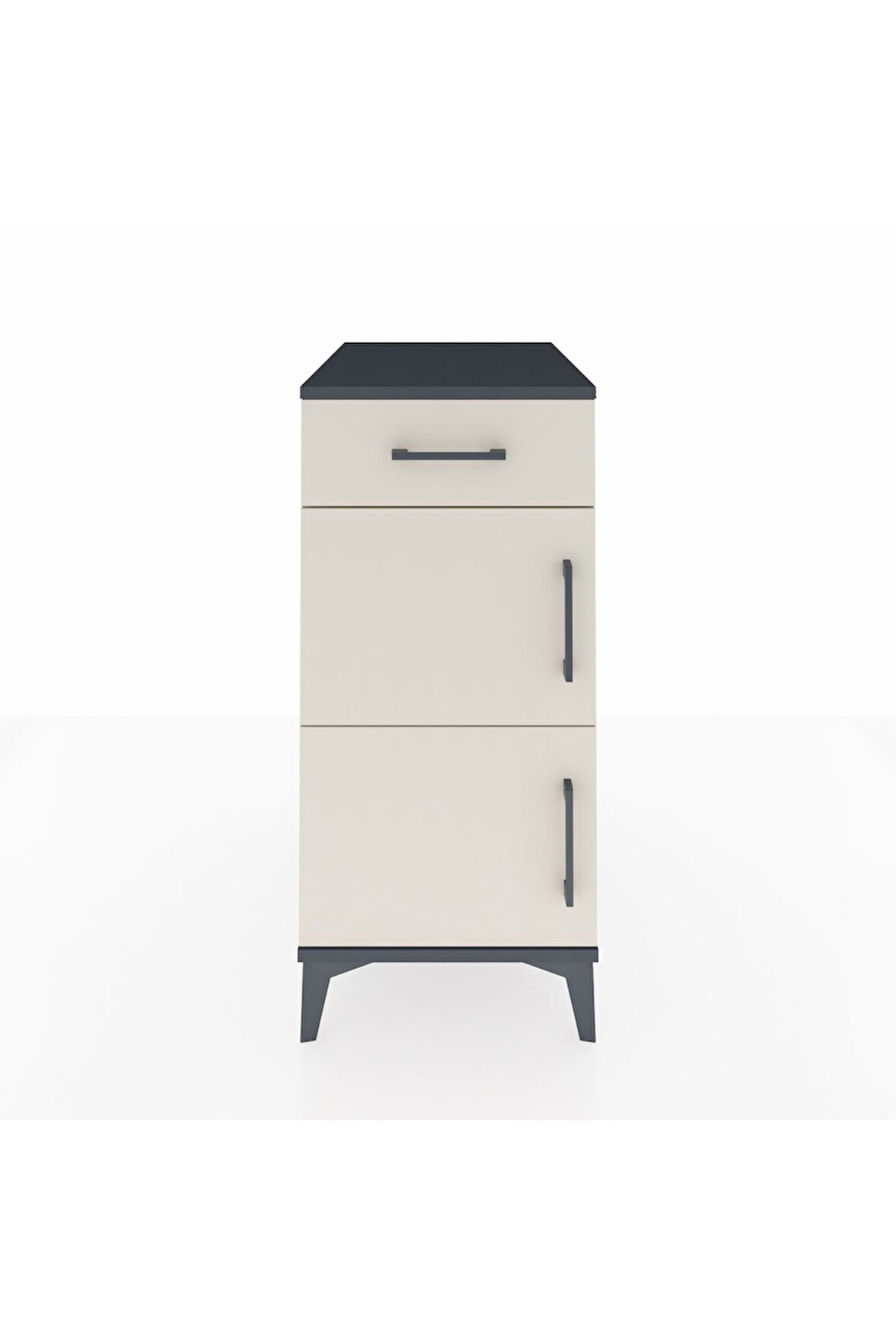 Kronos Komodin Tek Raflı Tek Çekmeceli 2 Kapaklı 44x59x96 Antrasit-Aytaşı