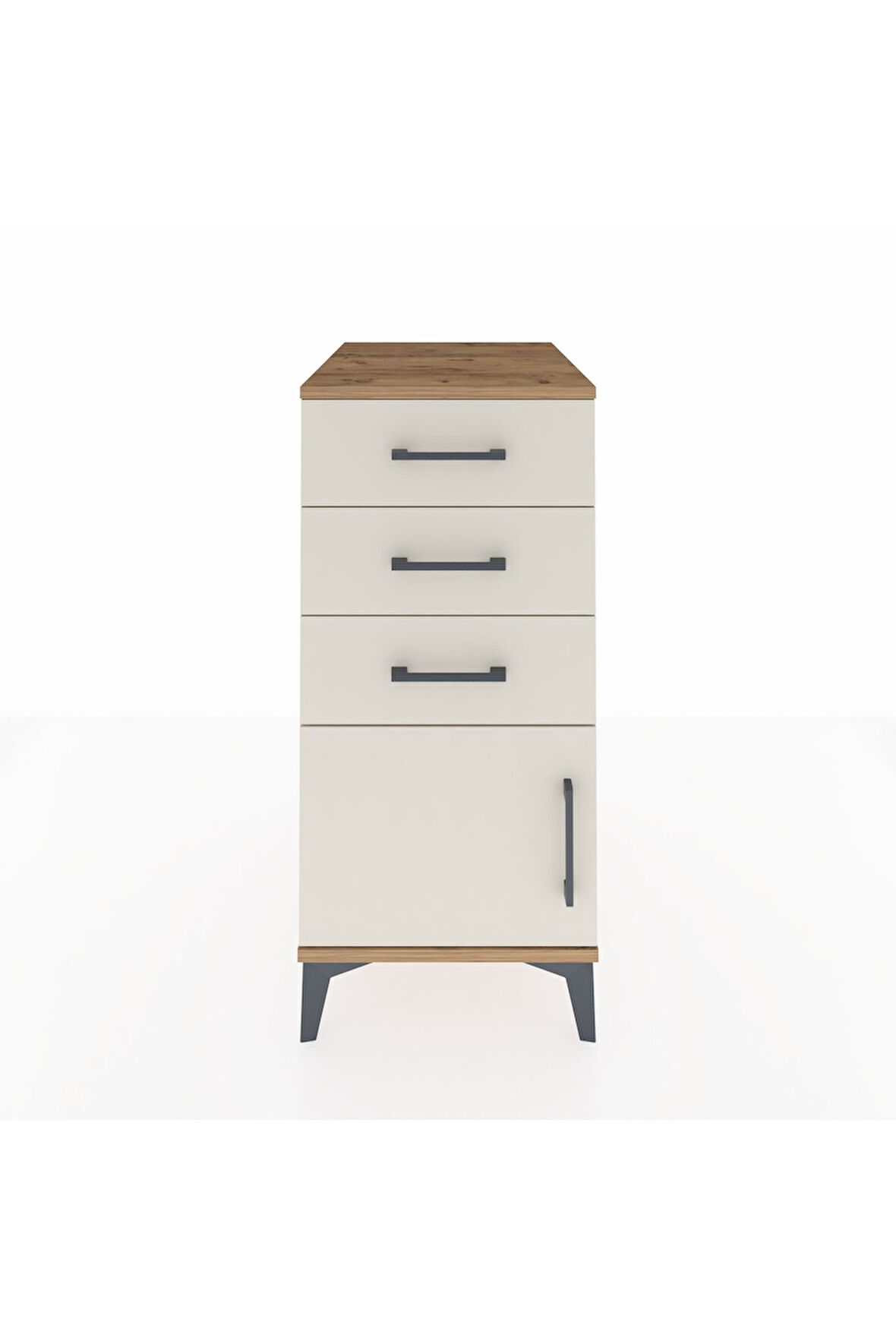 Kronos Komodin 3 Çekmeceli Tek Kapaklı 44x59x96 Çam-Aytaşı