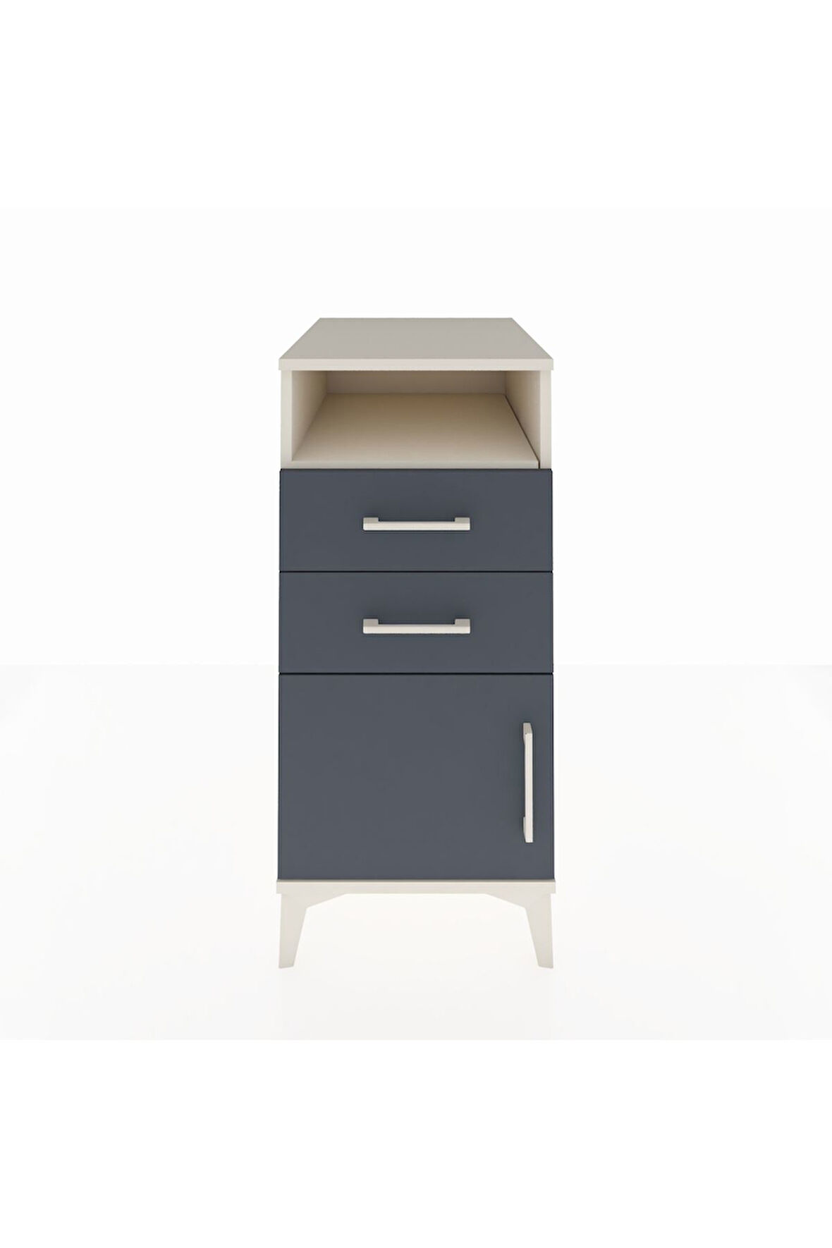 Kronos Komodin Tek Raflı 2 Çekmeceli Tek Kapaklı 44x59x96 Aytaşı-Antrasit