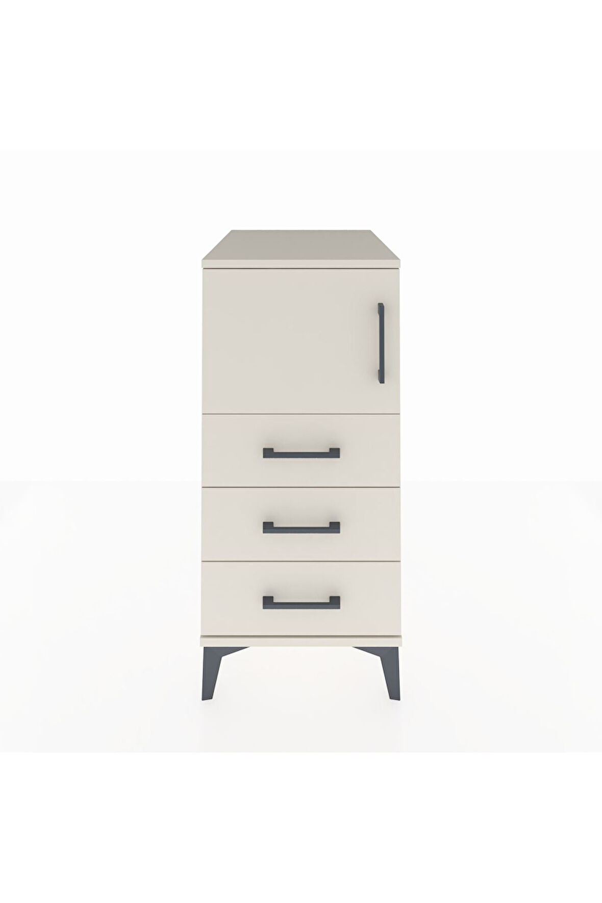 Kronos Komodin Tek Raflı 3 Çekmeceli Tek Kapaklı 44x59x96 Aytaşı-Aytaşı