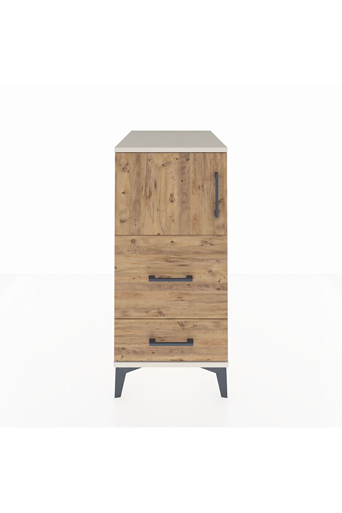 Kronos Komodin Tek Raflı 2 Çekmeceli Tek Kapaklı 44x59x96 Aytaşı-Çam