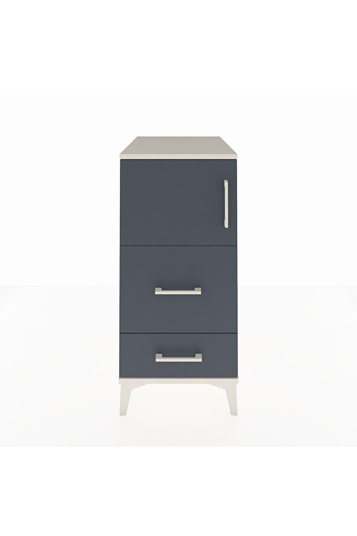 Kronos Komodin Tek Raflı 2 Çekmeceli Tek Kapaklı 44x59x96 Aytaşı-Antrasit