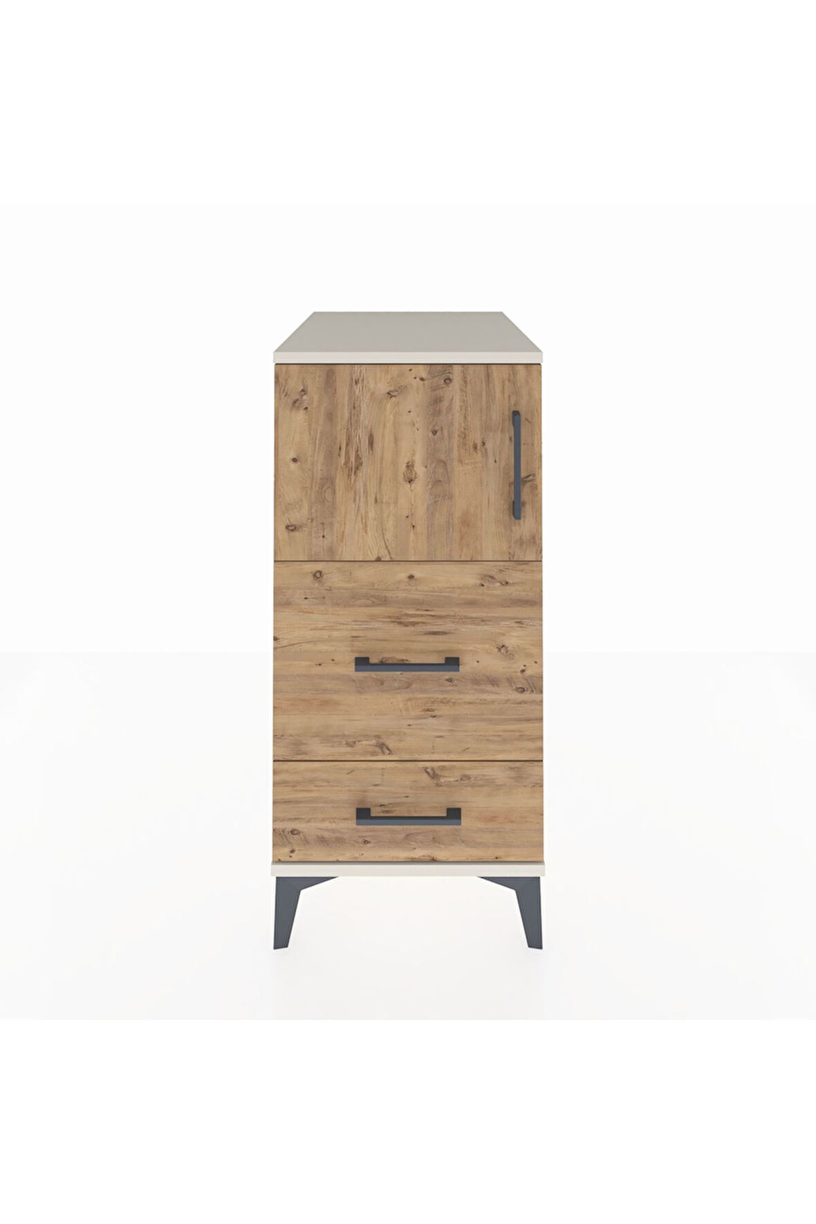 Kronos Komodin Tek Raflı 2 Çekmeceli Tek Kapaklı 44x59x96 Aytaşı-Çam