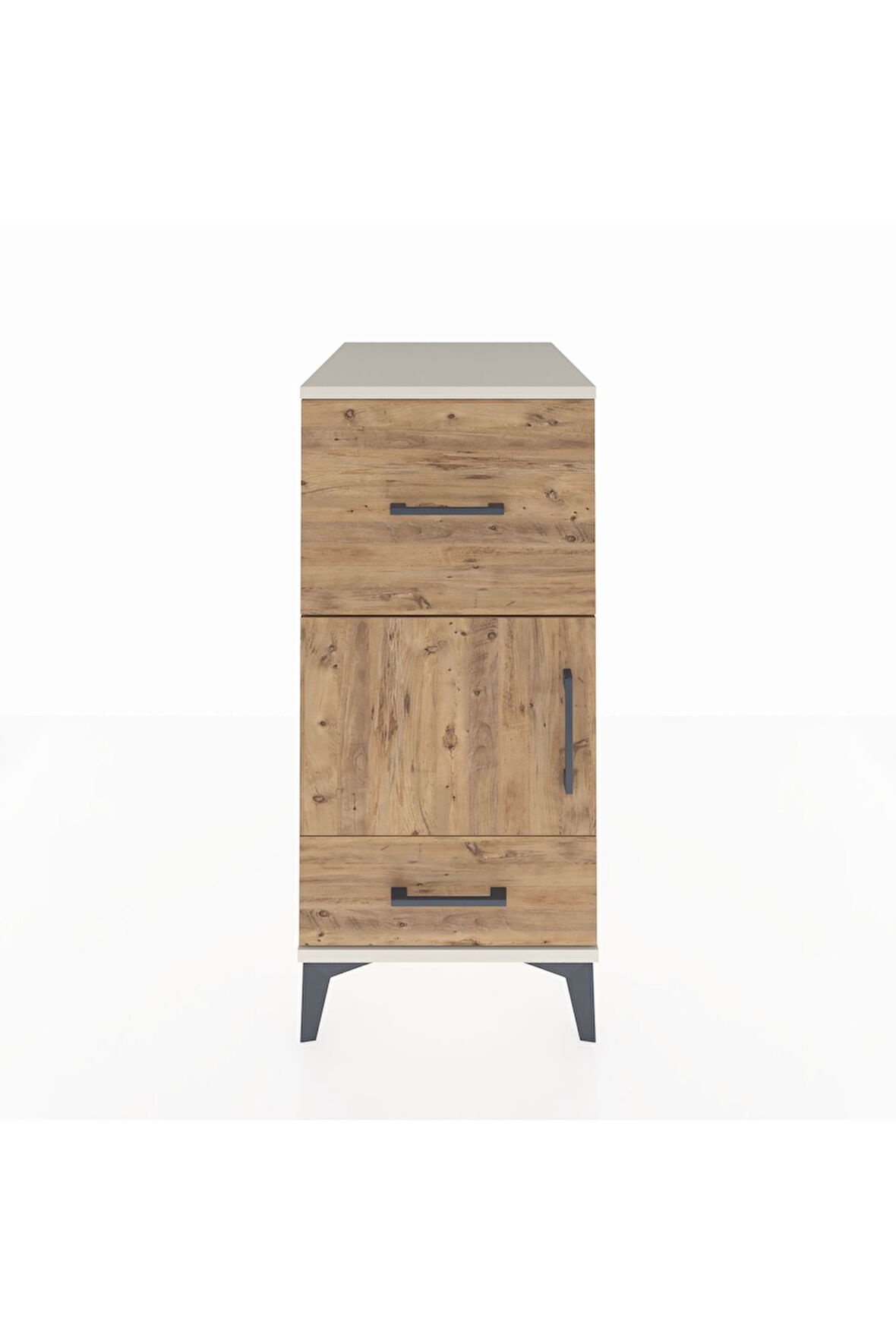 Kronos Komodin Tek Raflı 2 Çekmeceli Tek Kapaklı 44x59x96 Aytaşı-Çam