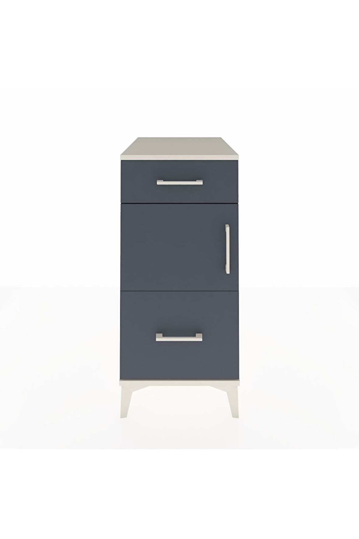 Kronos Komodin Tek Raflı 2 Çekmeceli Tek Kapaklı 44x59x96 Aytaşı-Antrasit