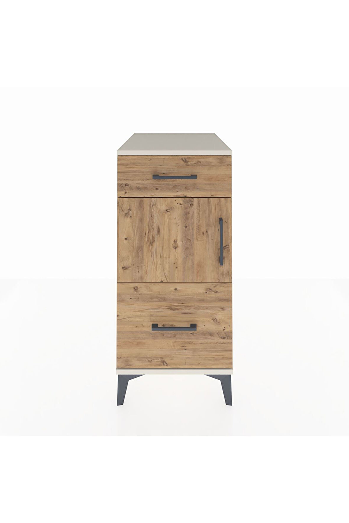 Kronos Komodin Tek Raflı 2 Çekmeceli Tek Kapaklı 44x59x96 Aytaşı-Çam