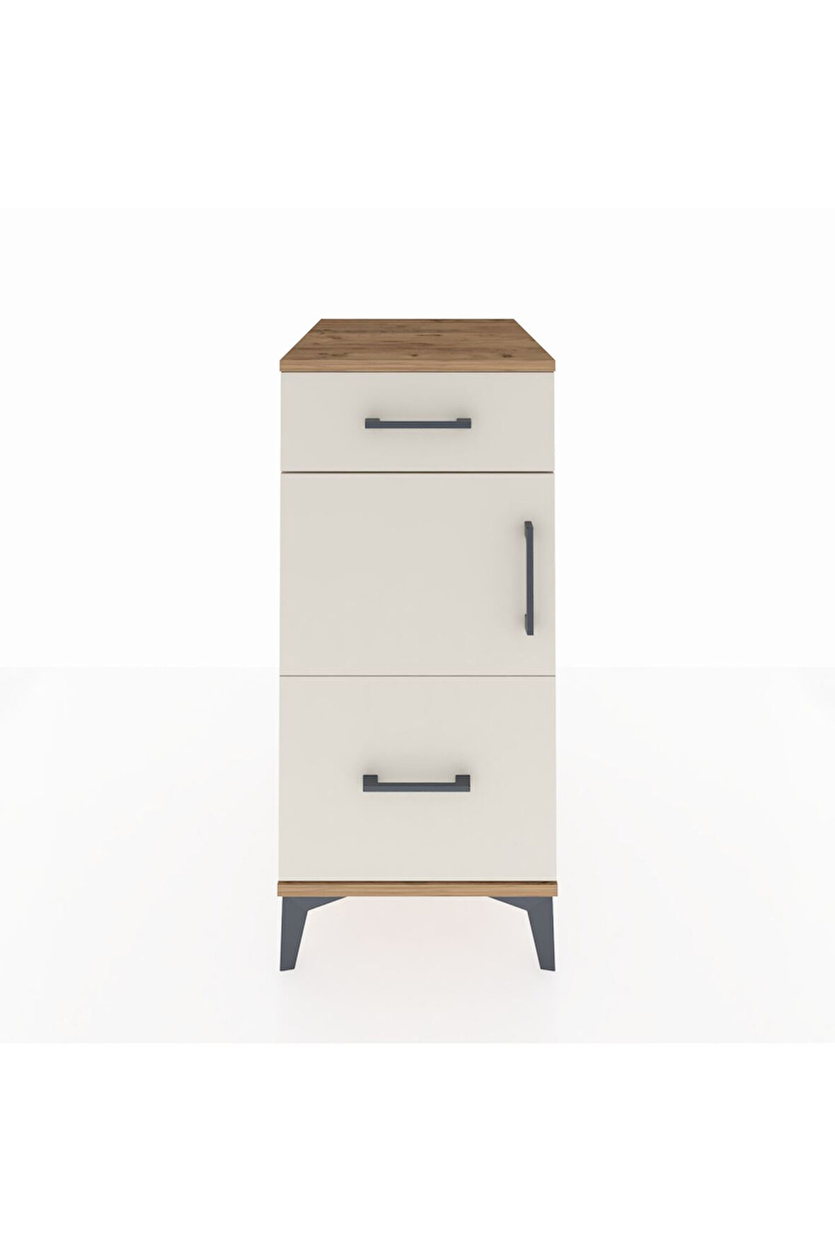 Kronos Komodin Tek Raflı 2 Çekmeceli Tek Kapaklı 44x59x96 Çam-Aytaşı