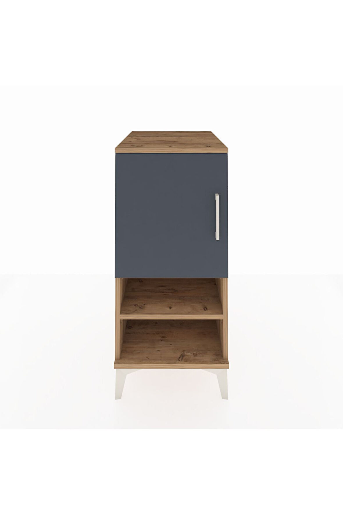 Kronos Komodin 3 Raflı Tek Kapaklı 44x59x96 Çam-Antrasit