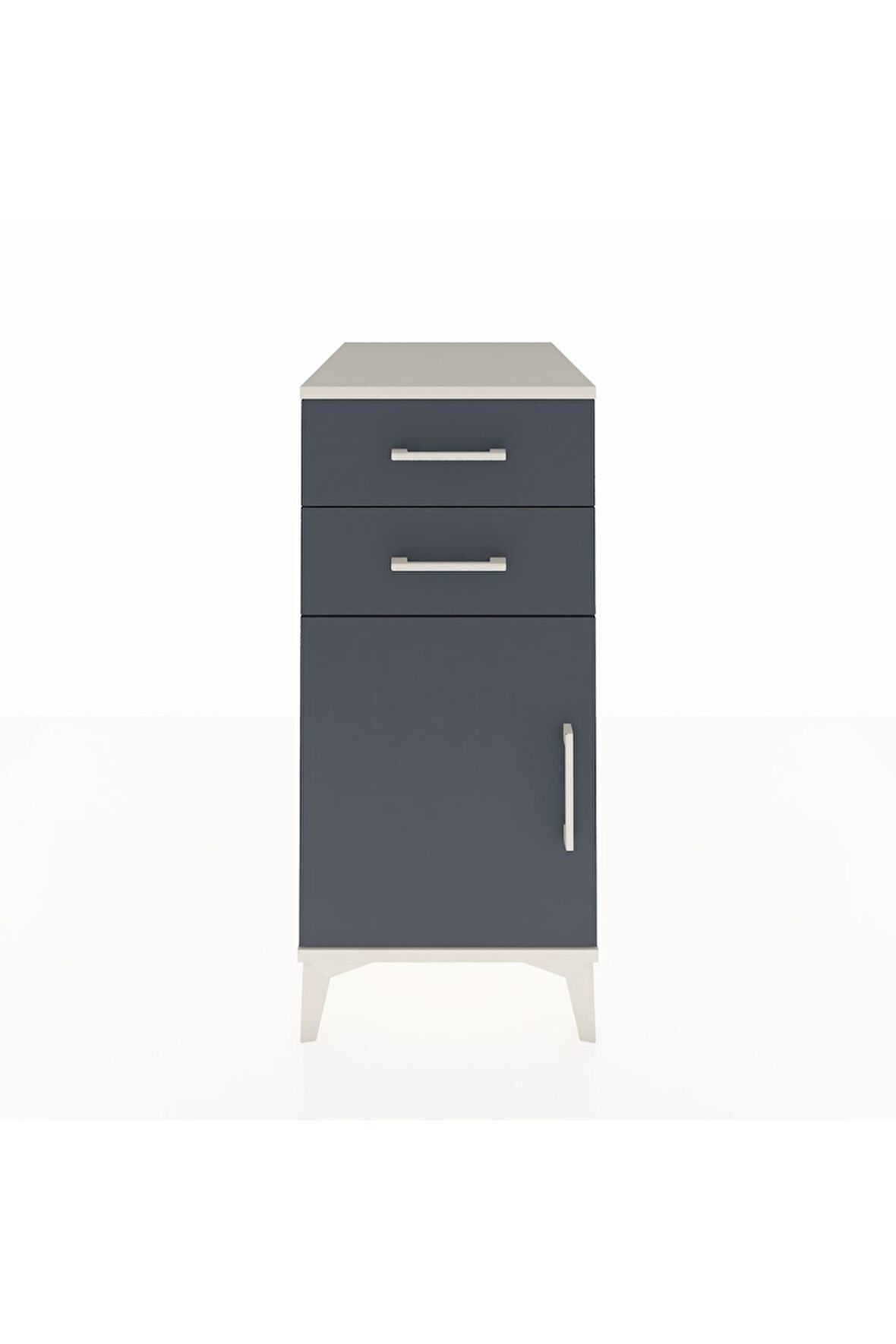 Kronos Komodin Tek Raflı 2 Çekmeceli Tek Kapaklı 44x59x96 Aytaşı-Antrasit