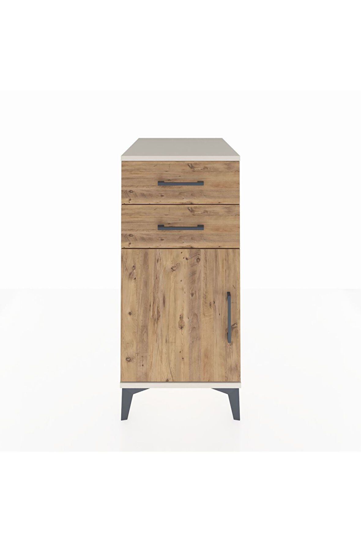 Kronos Komodin Tek Raflı 2 Çekmeceli Tek Kapaklı 44x59x96 Aytaşı-Çam