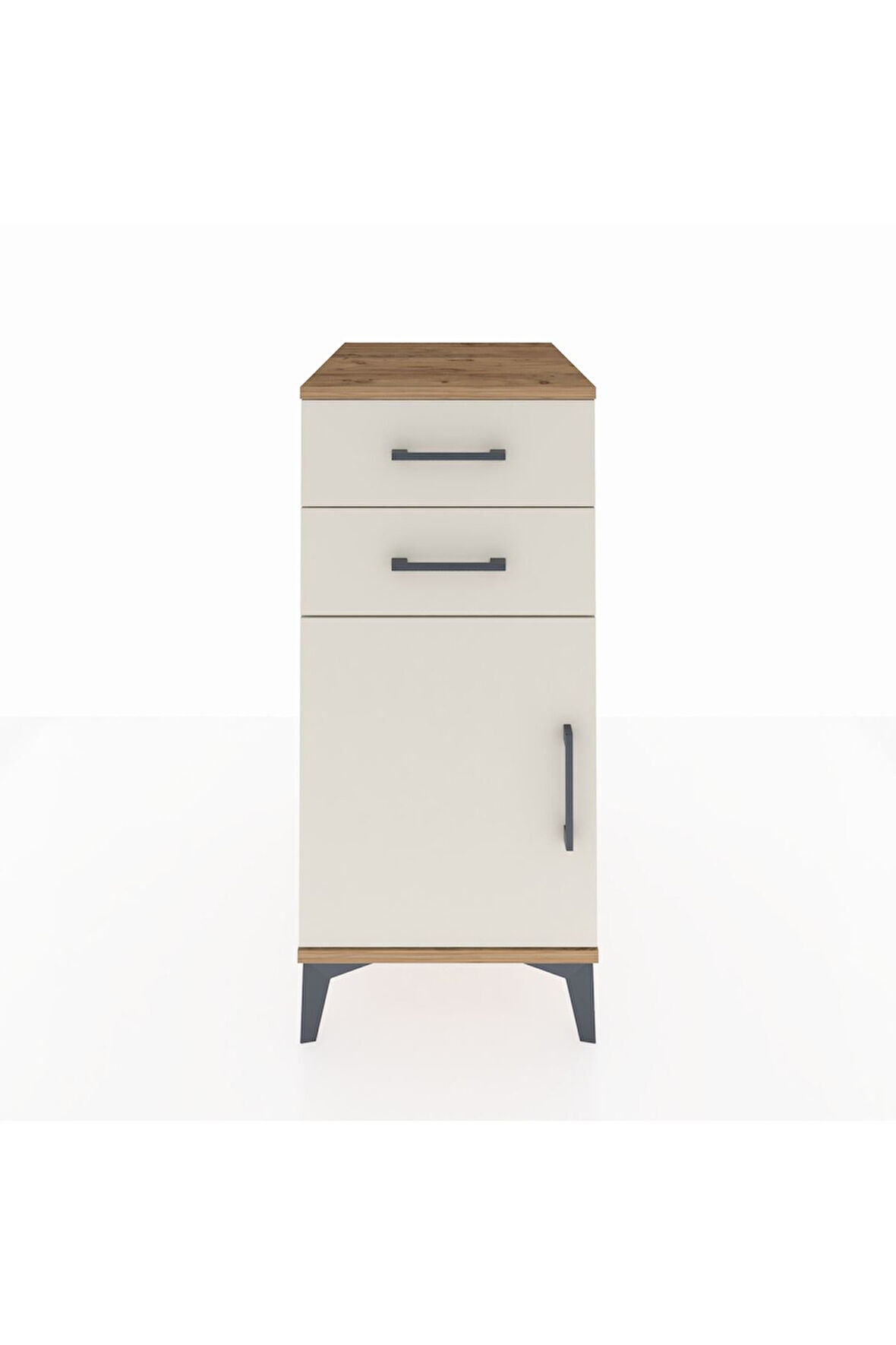 Kronos Komodin Tek Raflı 2 Çekmeceli Tek Kapaklı 44x59x96 Çam-Aytaşı