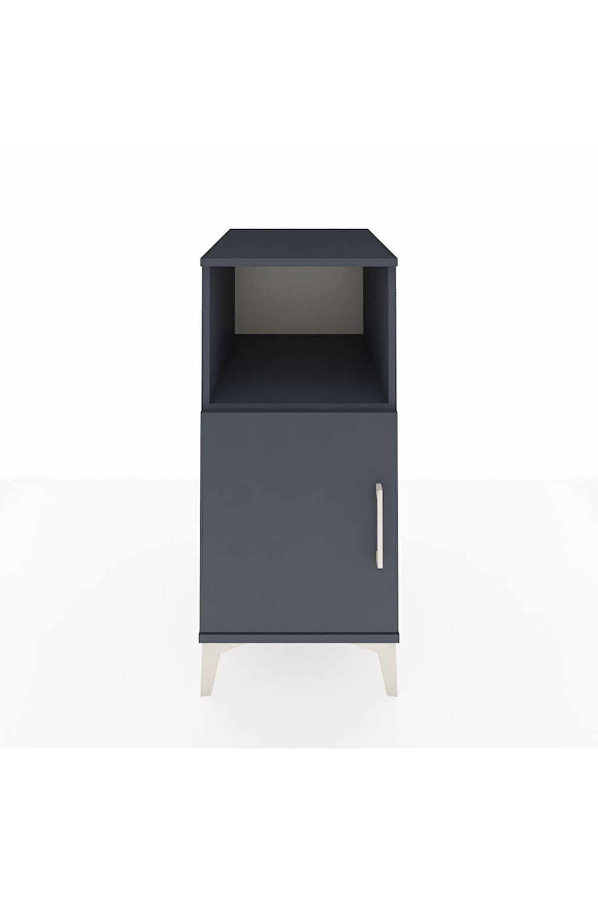 Kronos Komodin 2 Raflı Tek Kapaklı 44x59x96 Antrasit-Antrasit