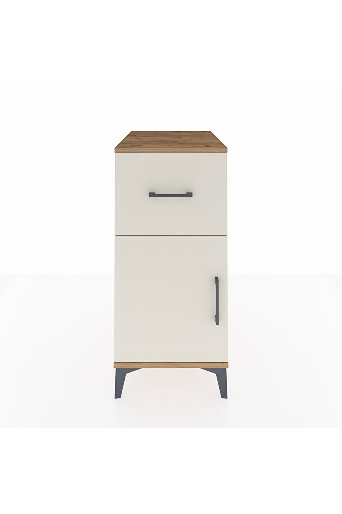 Kronos Komodin Tek Raflı Tek Çekmeceli Tek Kapaklı 44x59x96 Çam-Aytaşı