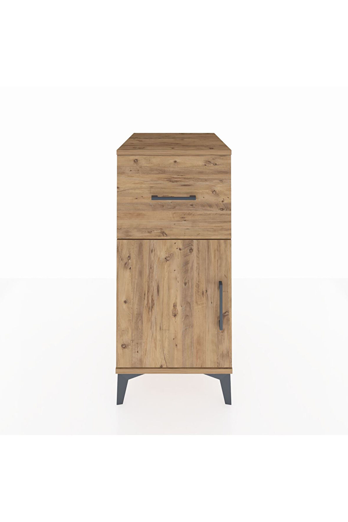 Kronos Komodin Tek Raflı Tek Çekmeceli Tek Kapaklı 44x59x96 Çam-Çam