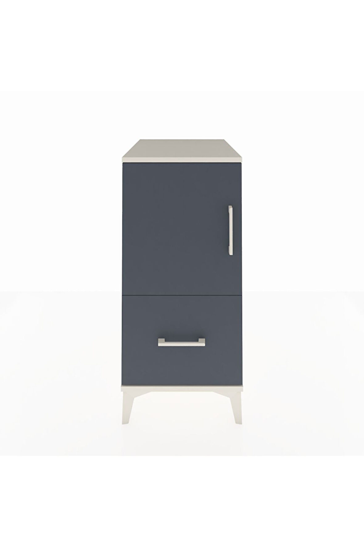 Kronos Komodin 2 Raflı Tek Çekmeceli Tek Kapaklı 44x59x96 Aytaşı-Antrasit