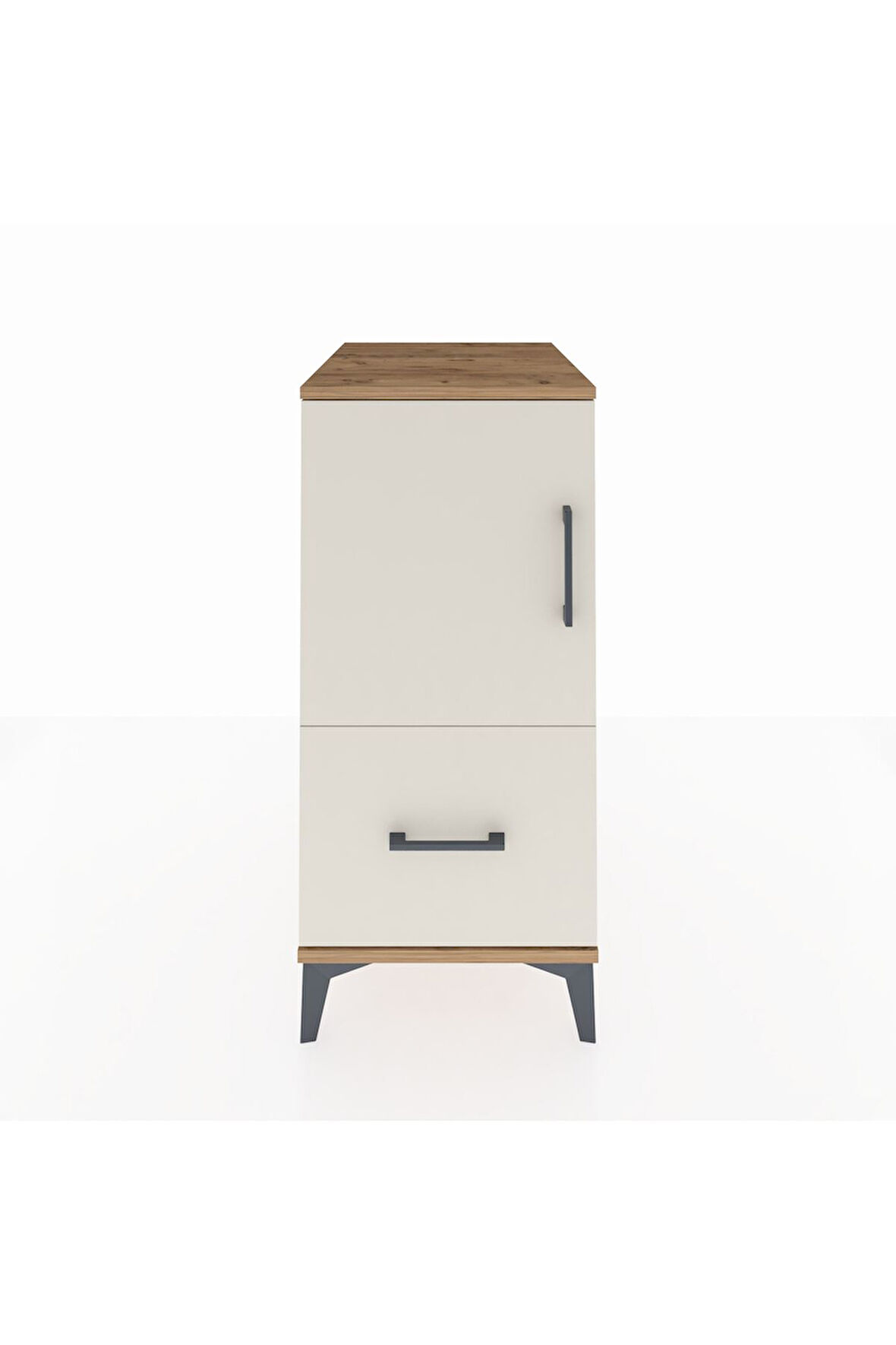 Kronos Komodin 2 Raflı Tek Çekmeceli Tek Kapaklı 44x59x96 Çam-Aytaşı
