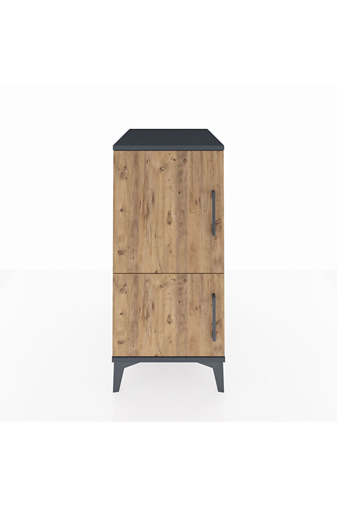 Kronos Komodin 3 Raflı 2 Kapaklı 44x59x96 Antrasit-Çam