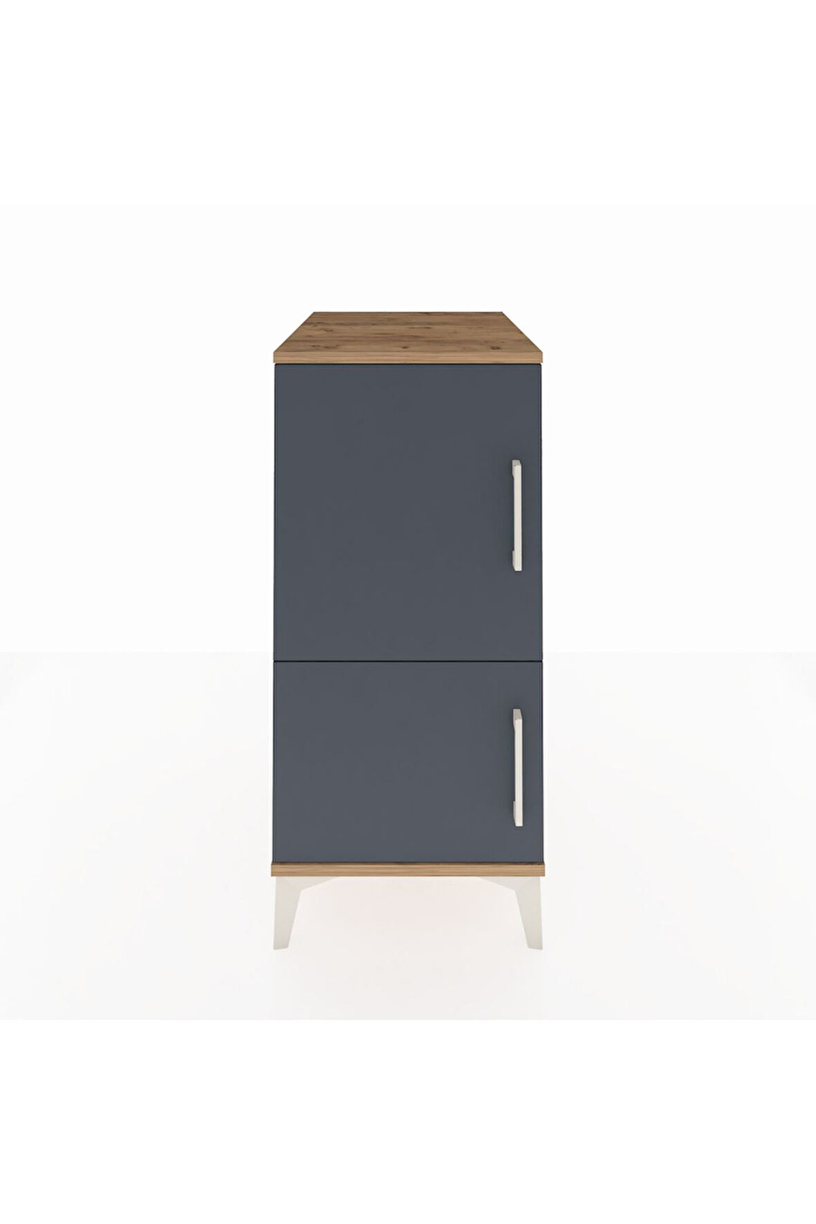 Kronos Komodin 3 Raflı 2 Kapaklı 44x59x96 Çam-Antrasit