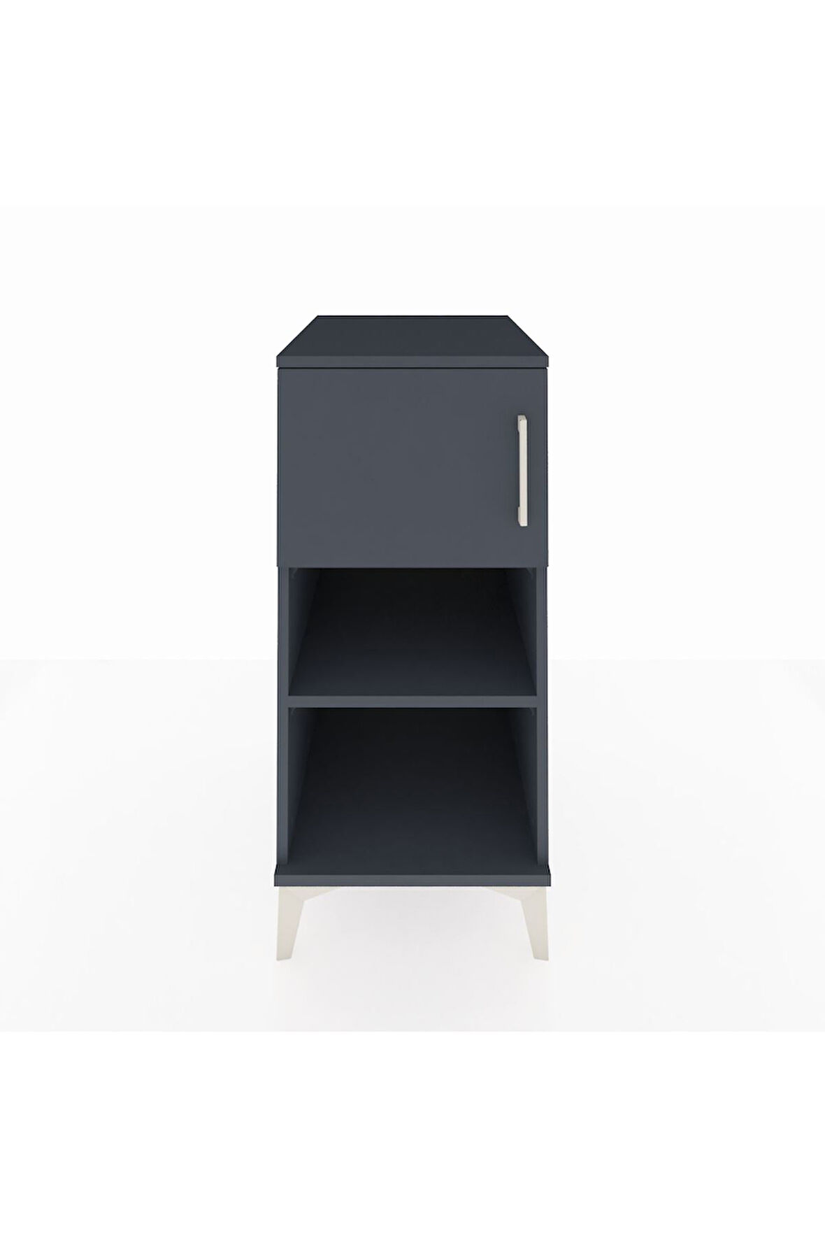 Kronos Komodin 2 Raflı Tek Kapaklı 44x59x96 Antrasit-Antrasit