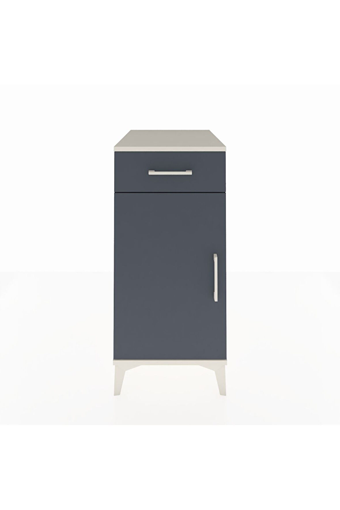 Kronos Komodin 2 Raflı Tek Çekmeceli Tek Kapaklı 44x59x96 Aytaşı-Antrasit