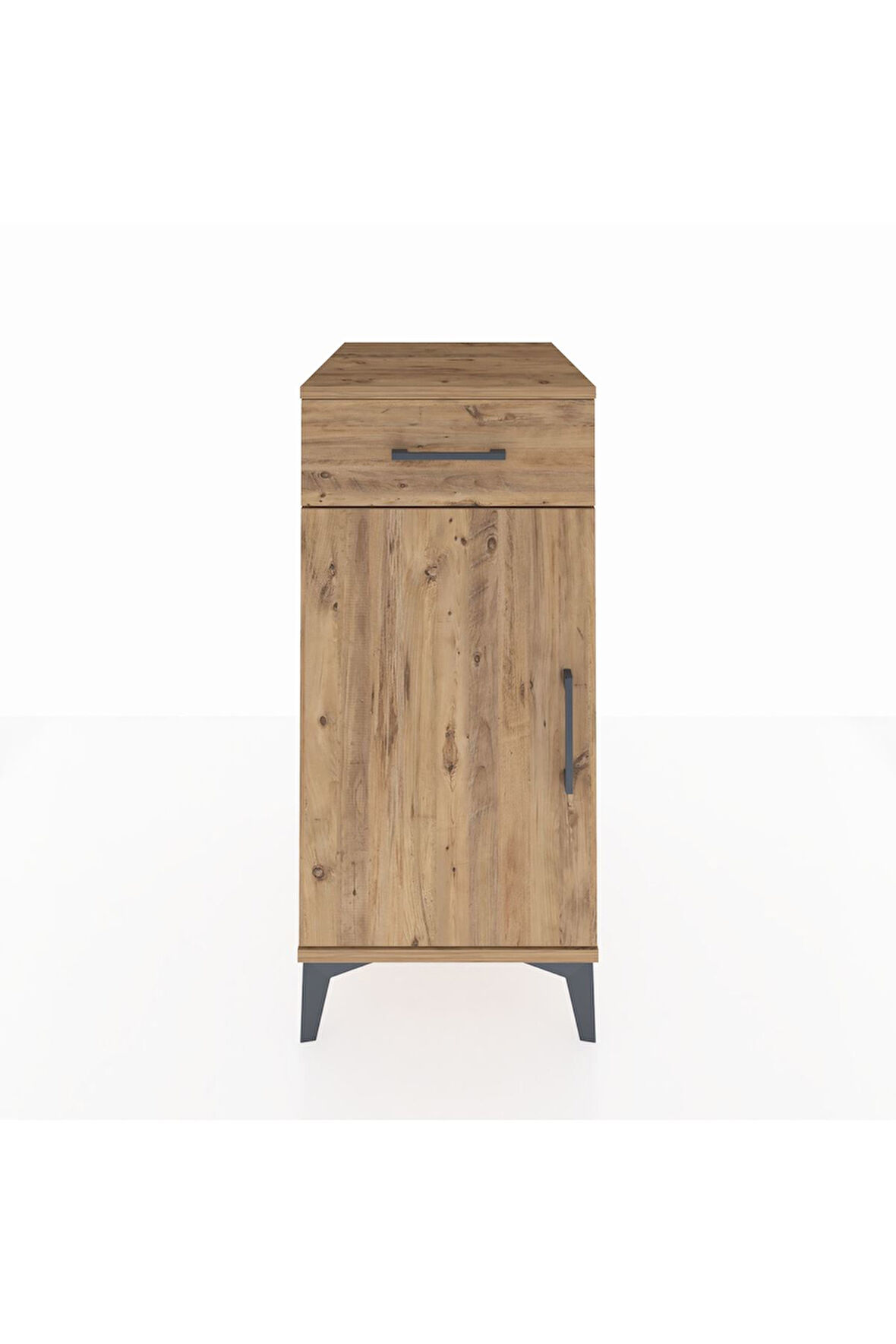 Kronos Komodin 2 Raflı Tek Çekmeceli Tek Kapaklı 44x59x96 Çam-Çam