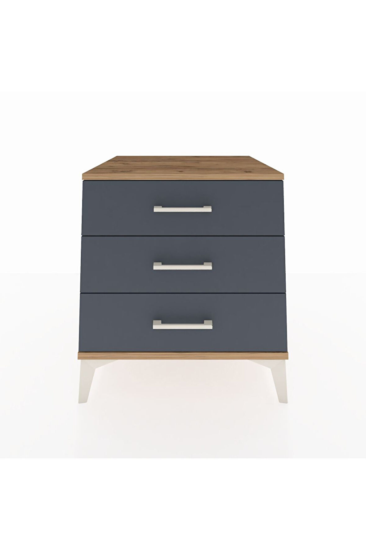 Kronos Komodin 3 Çekmeceli 60x59x64 Çam-Antrasit