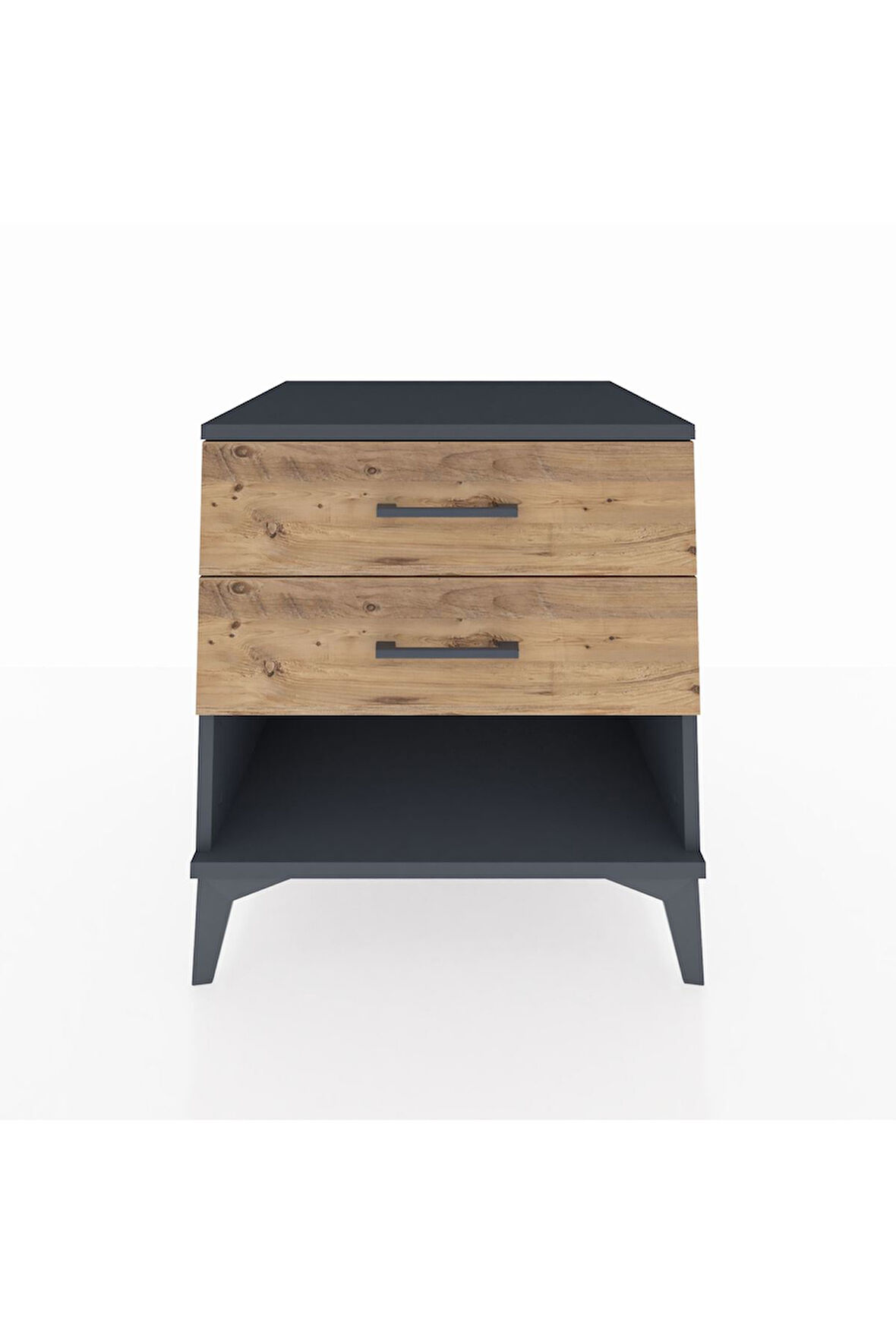 Kronos Komodin 2 Çekmeceli 60x59x64 Antrasit-Çam
