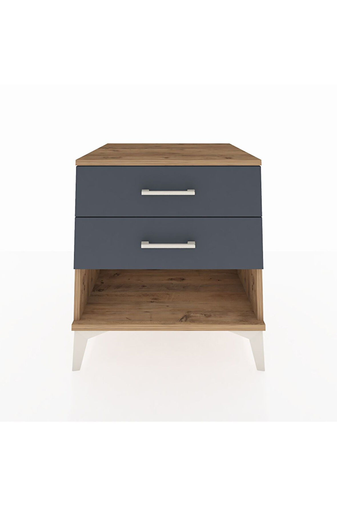 Kronos Komodin 2 Çekmeceli 60x59x64 Çam-Antrasit