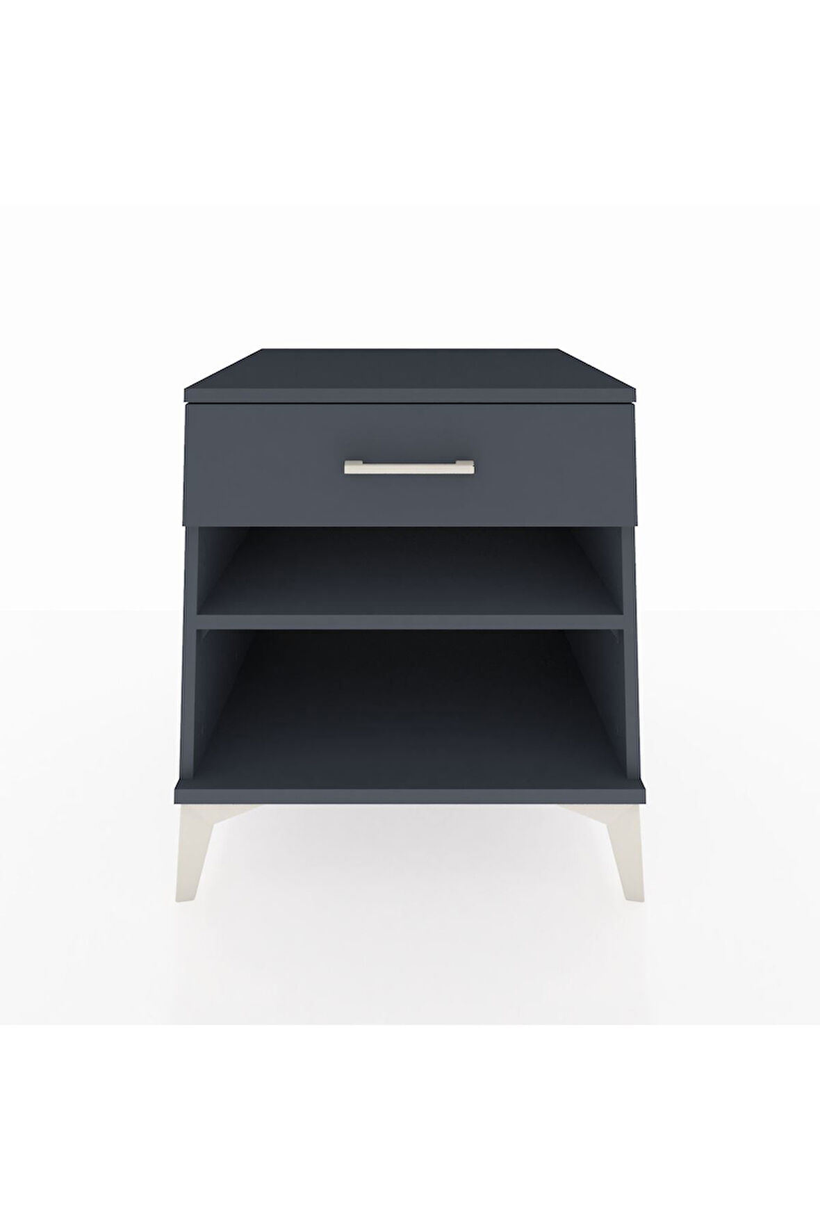 Kronos Komodin Tek Raflı Tek Çekmeceli 60x59x64 Antrasit-Antrasit