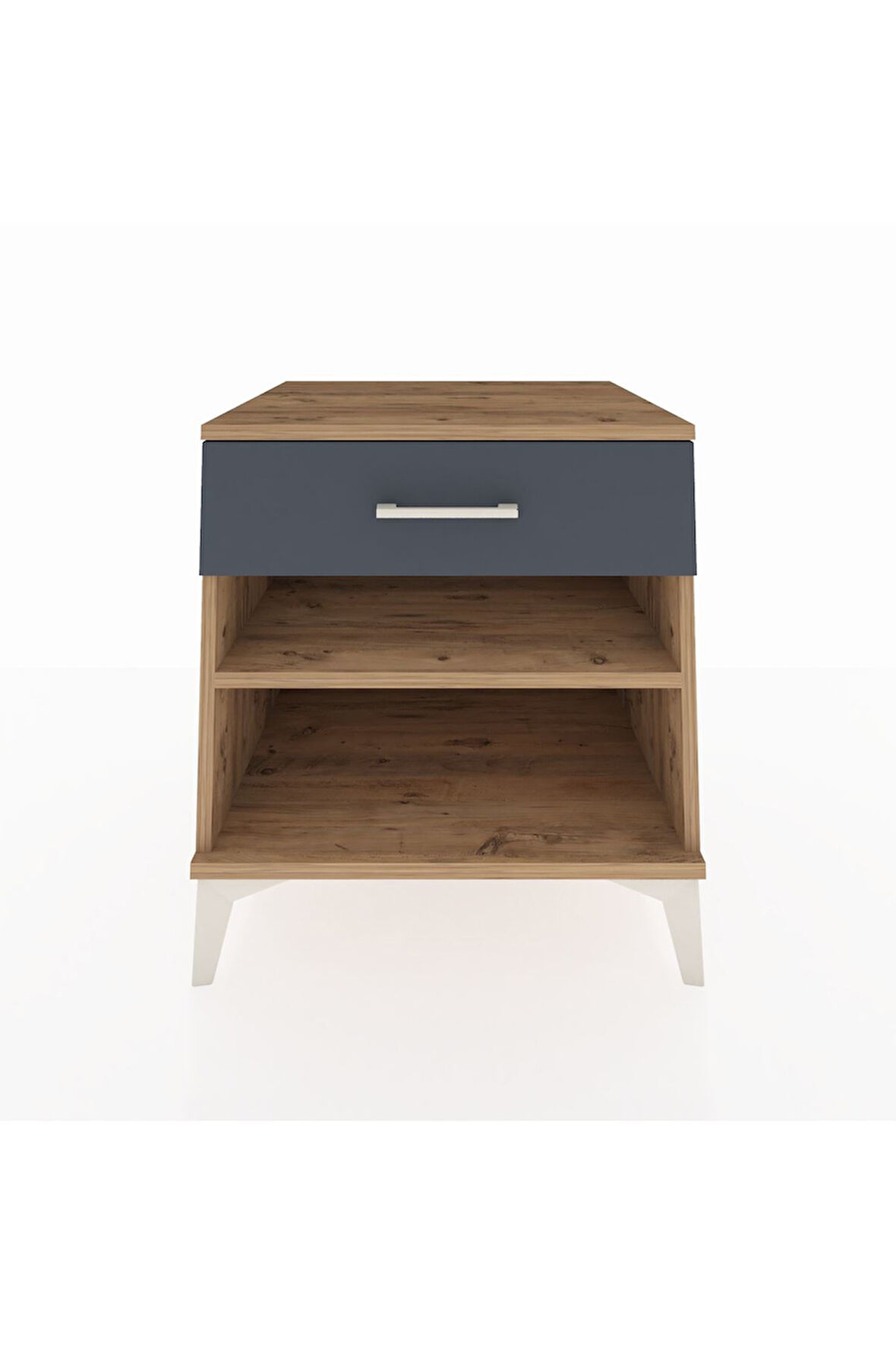 Kronos Komodin Tek Raflı Tek Çekmeceli 60x59x64 Çam-Antrasit