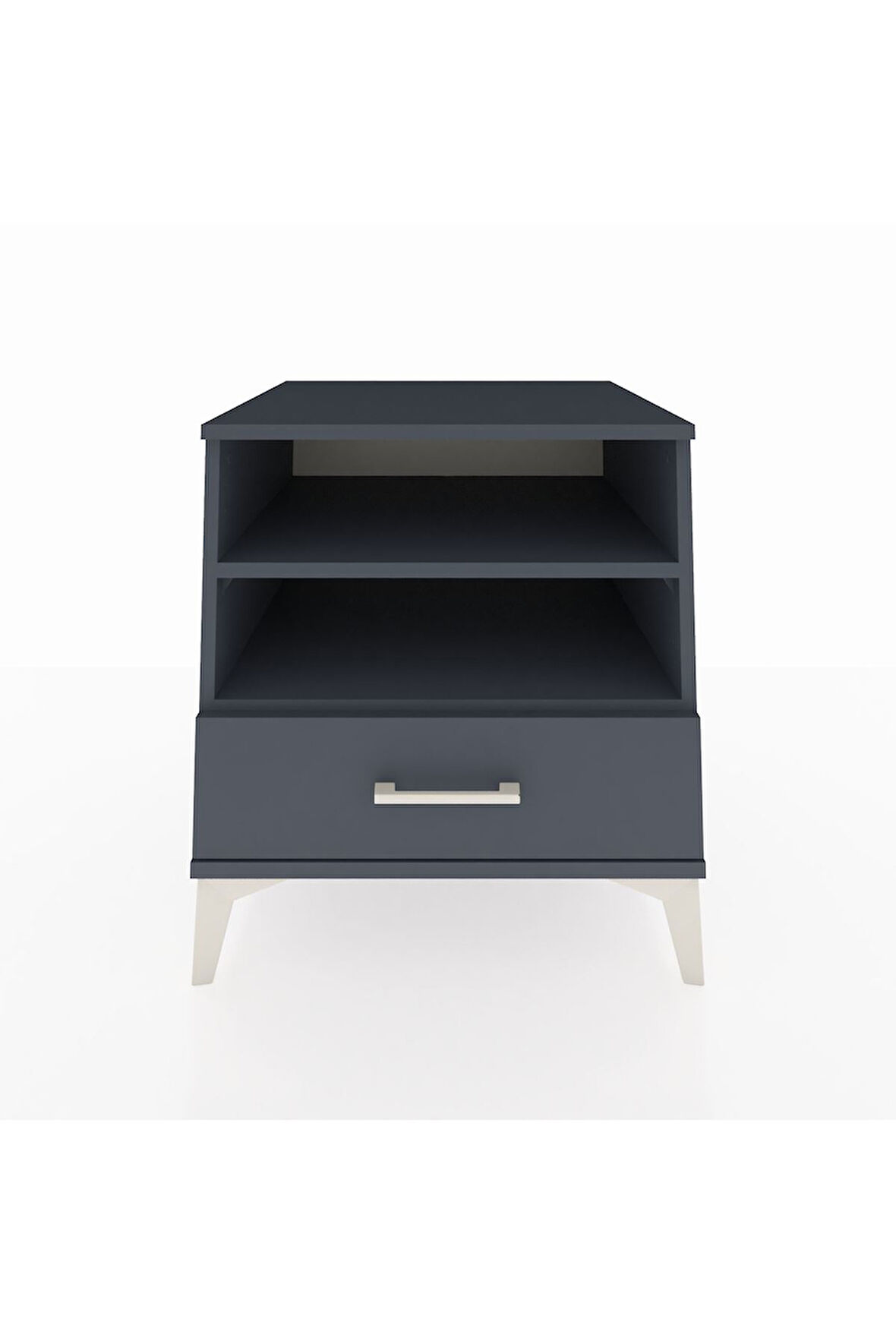 Kronos Komodin 2 Raflı Tek Çekmeceli 60x59x64 Antrasit-Antrasit