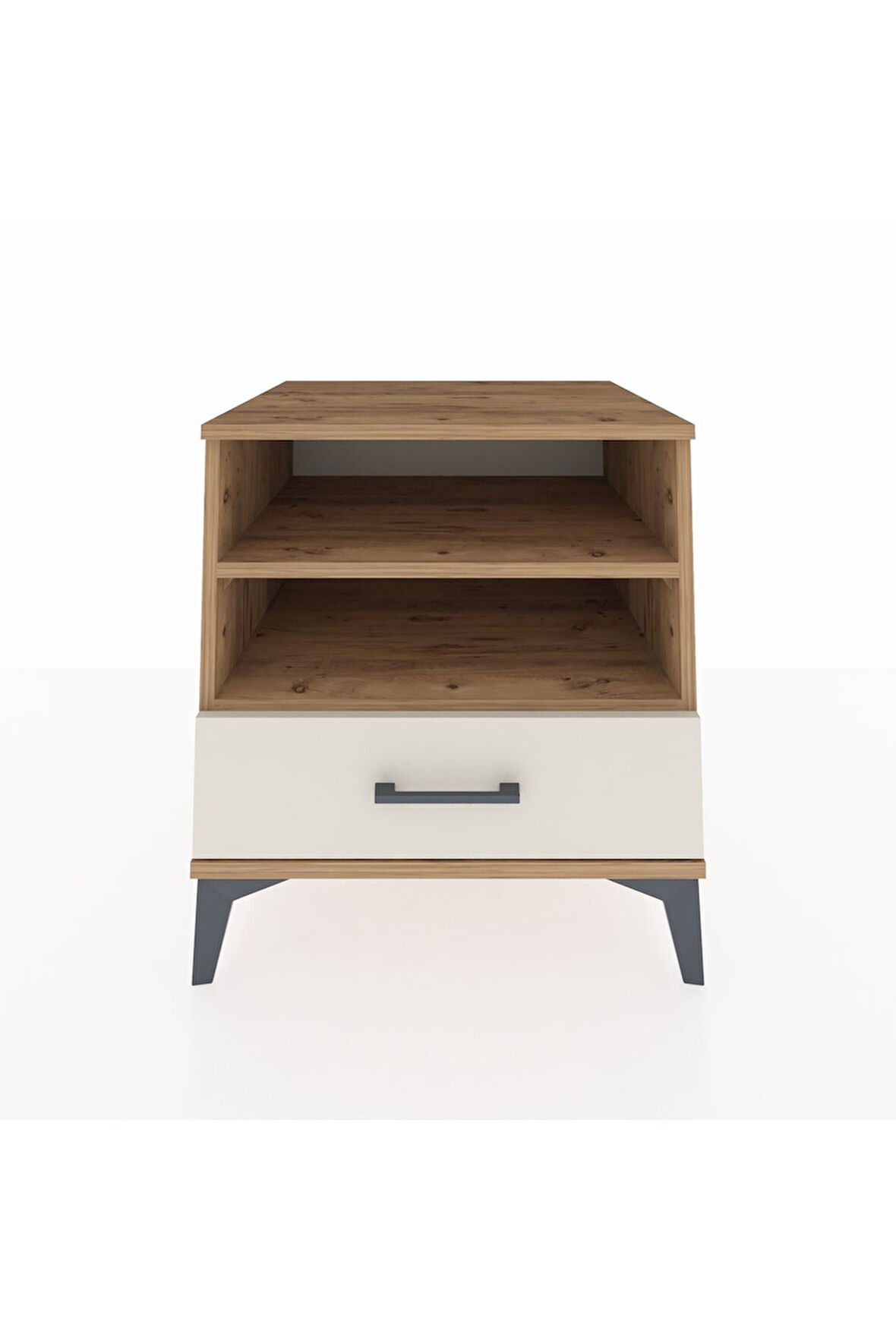 Kronos Komodin 2 Raflı Tek Çekmeceli 60x59x64 Çam-Aytaşı