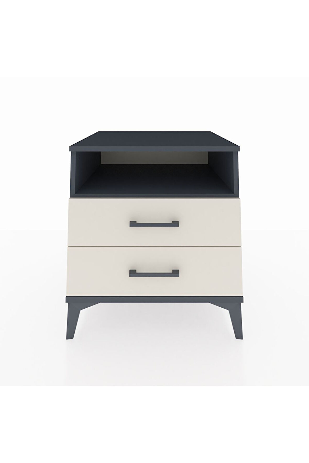 Kronos Komodin Tek Raflı 2 Çekmeceli 60x59x64 Antrasit-Aytaşı