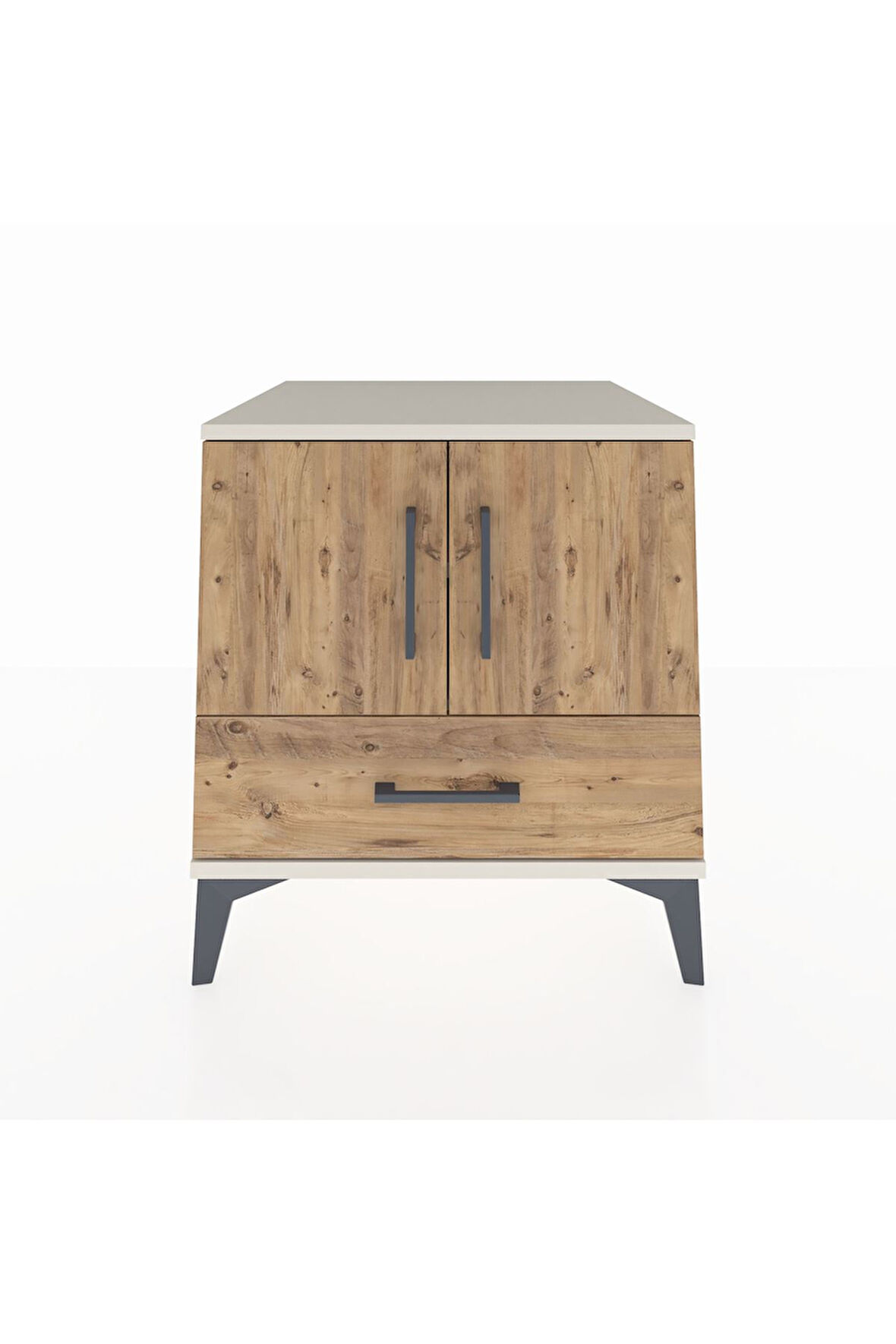 Kronos Komodin 2 Raflı Tek Çekmeceli 2 Kapaklı 60x59x64 Aytaşı-Çam