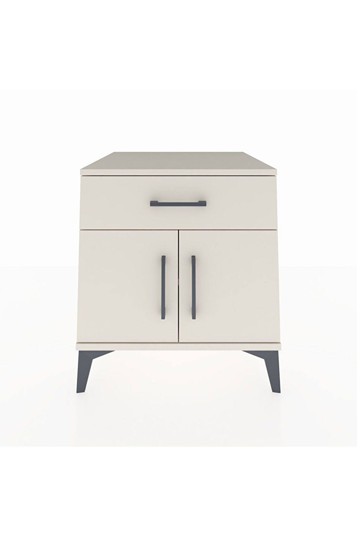 Kronos Komodin Tek Raflı Tek Çekmeceli 2 Kapaklı 60x59x64 Aytaşı-Aytaşı