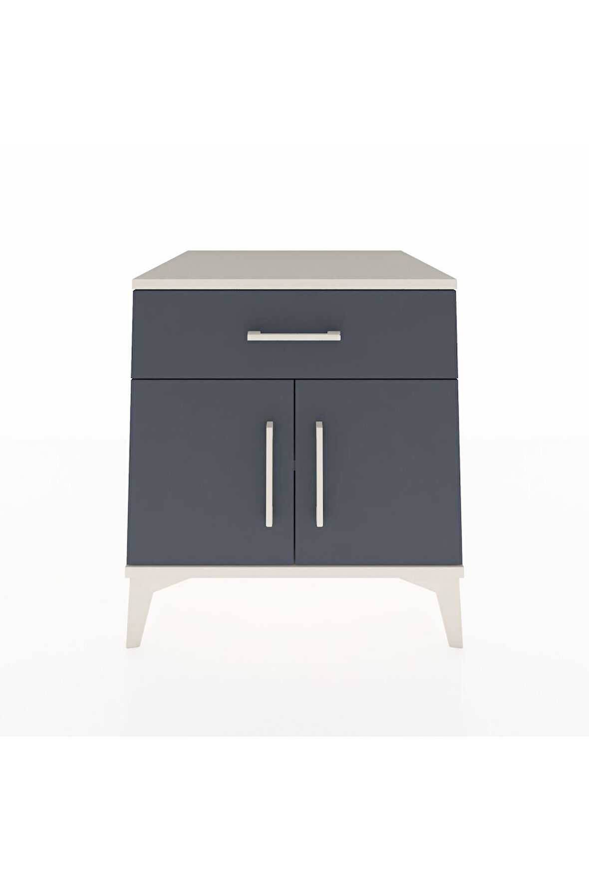 Kronos Komodin Tek Raflı Tek Çekmeceli 2 Kapaklı 60x59x64 Aytaşı-Antrasit