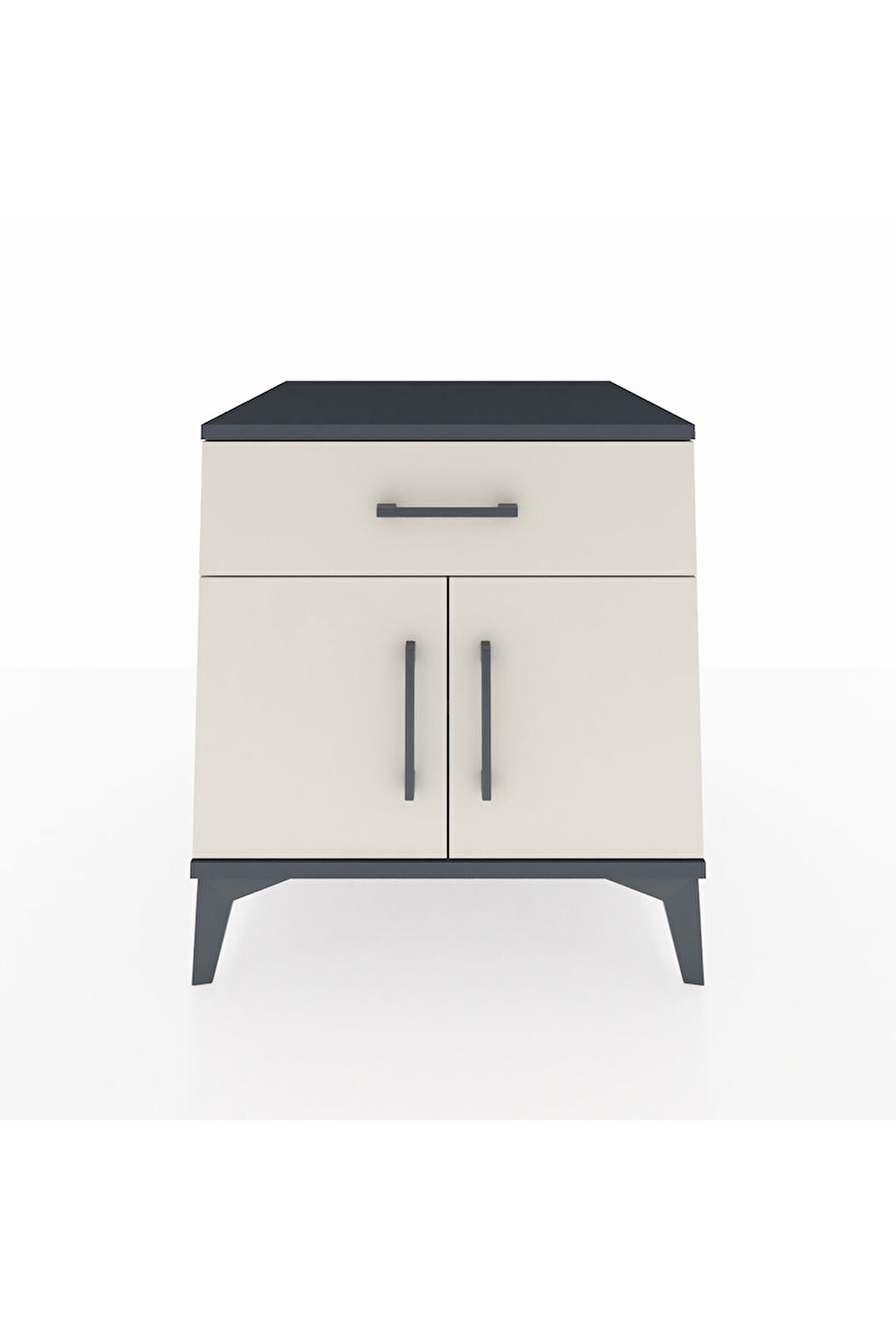 Kronos Komodin Tek Raflı Tek Çekmeceli 2 Kapaklı 60x59x64 Antrasit-Aytaşı