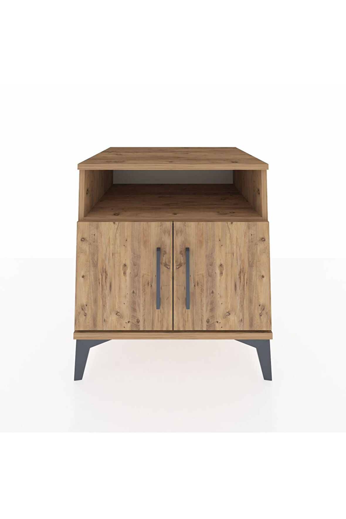 Kronos Komodin 2 Raflı 2 Kapaklı 60x59x64 Çam-Çam