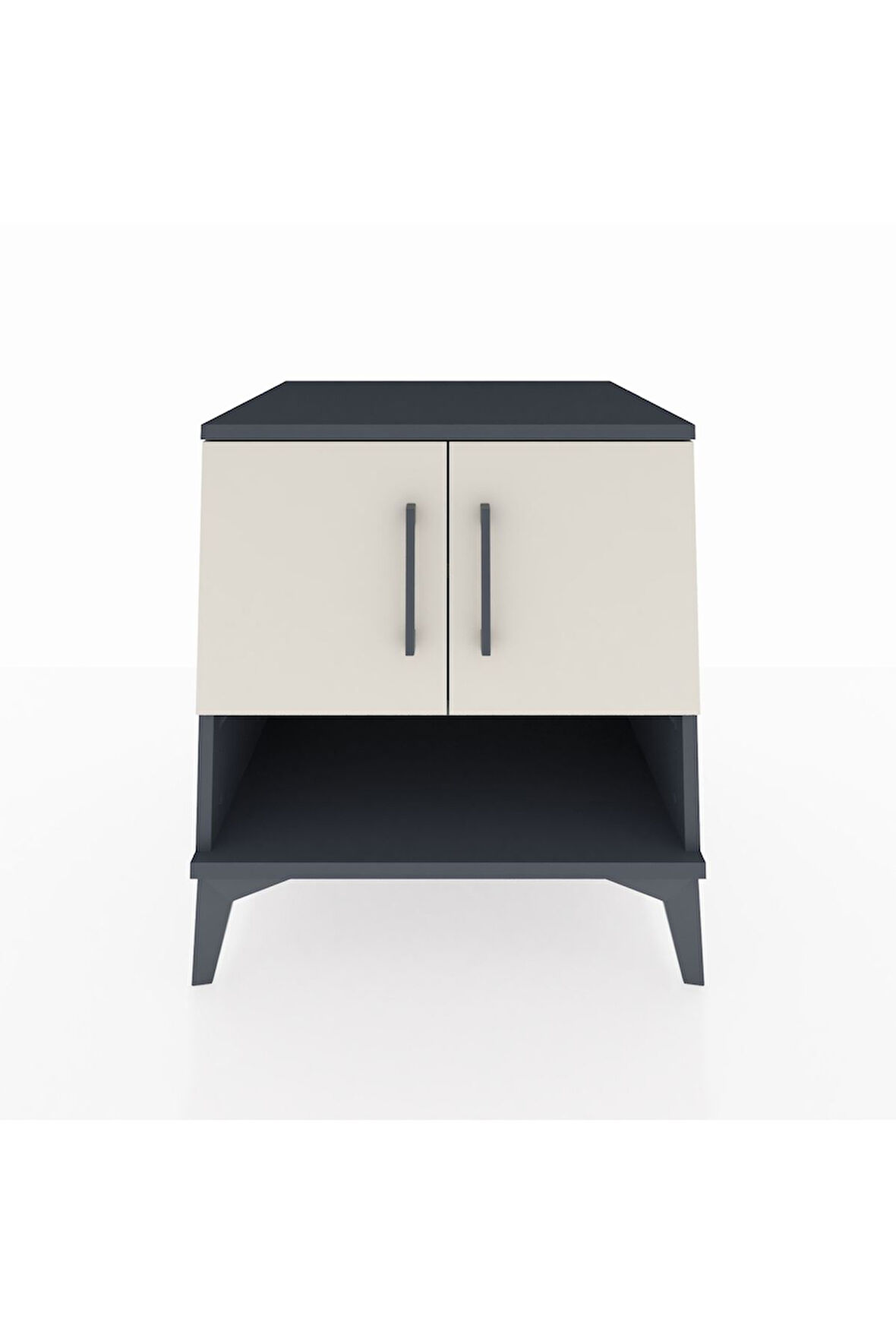 Kronos Komodin 2 Raflı 2 Kapaklı 60x59x64 Antrasit-Aytaşı