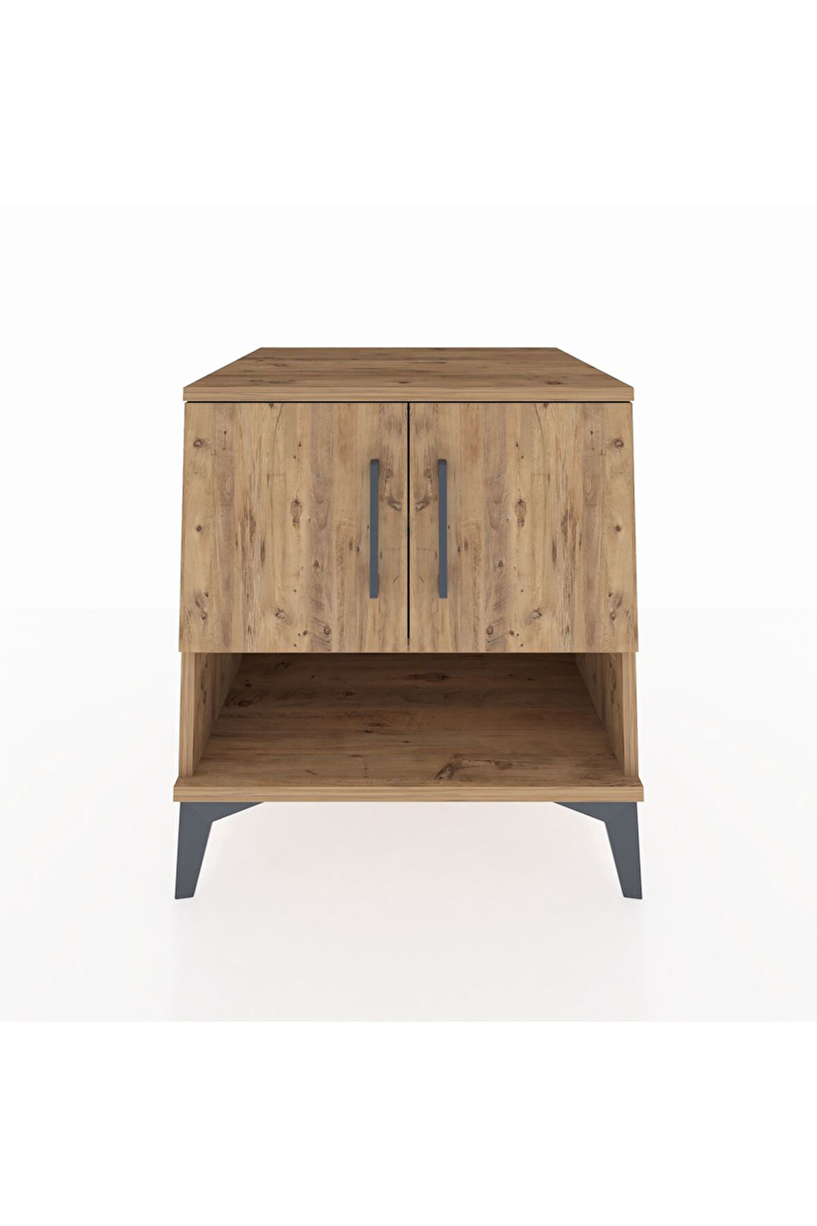 Kronos Komodin 2 Raflı 2 Kapaklı 60x59x64 Çam-Çam