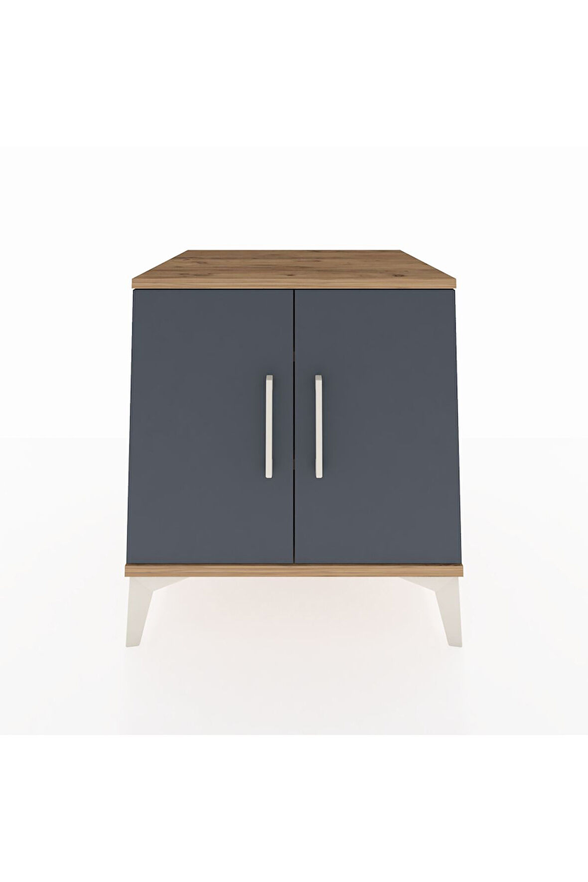 Kronos Komodin 2 Raflı 2 Kapaklı 60x59x64 Çam-Antrasit